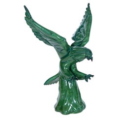 Italian Venetian Eagle Sculpture in Blown Murano Glass Signed by Zanetti, 1980s