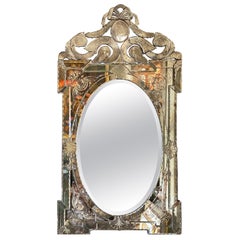 Italian Venetian Etched and Beveled Mirror 1920's - 1930's