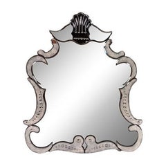 Italian Venetian Etched Glass Mirror