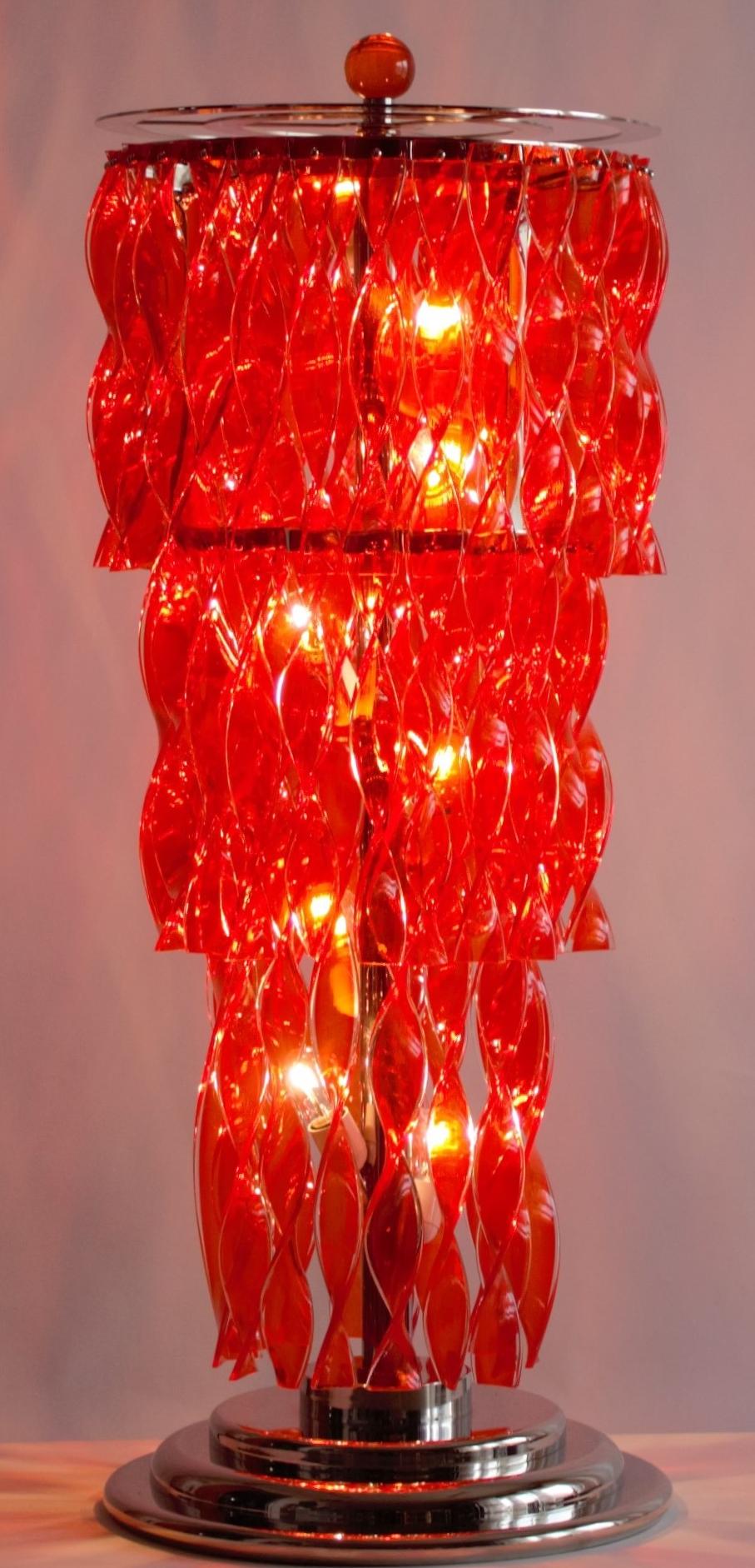 Red Floor Lamp in Blown Murano Glass twisted strings, Giovanni Dalla Fina 21st 6