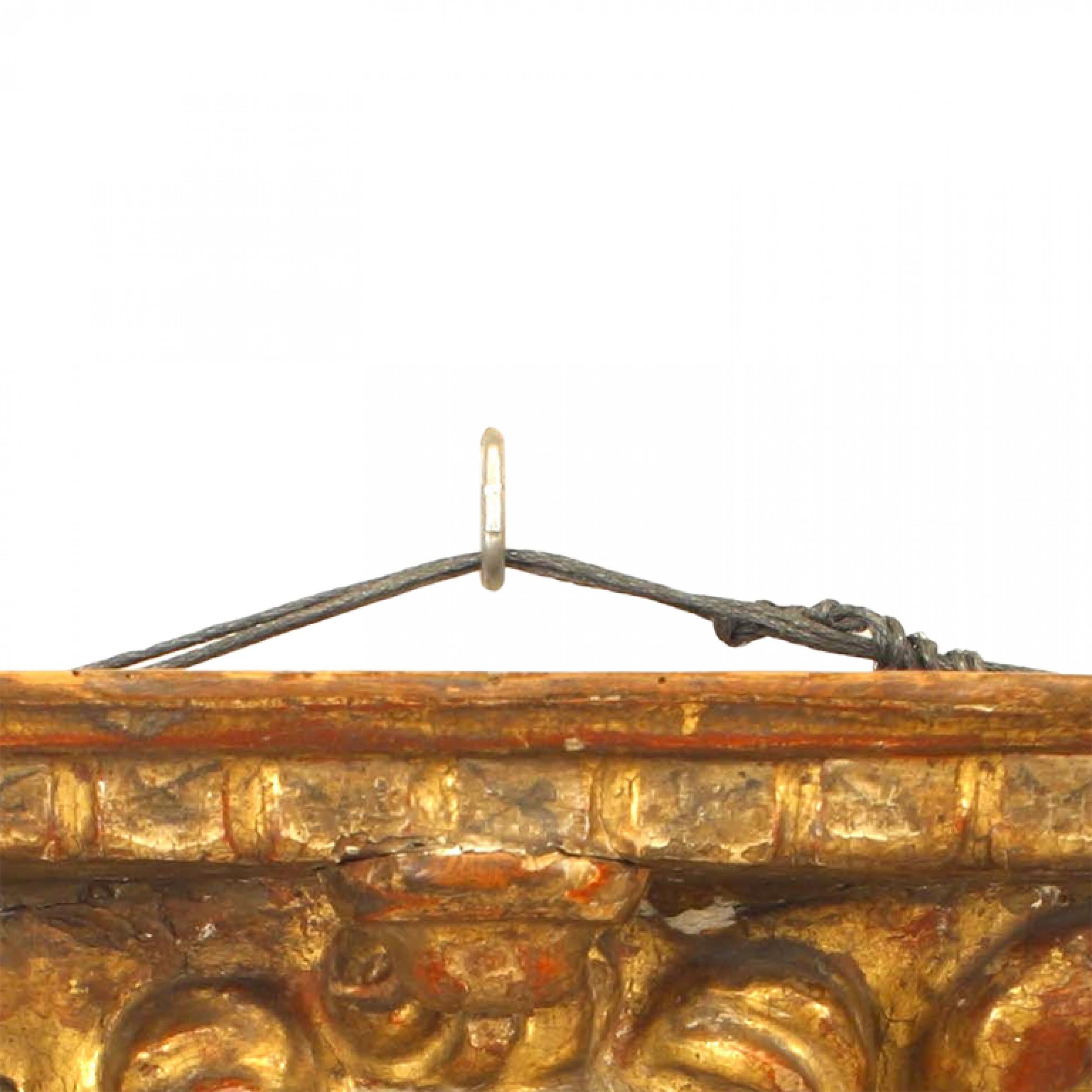 Italian Venetian (17/18th Century) gilt wood carved wall bracket with winged angel and foliate details.