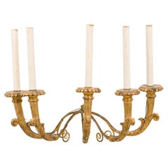 Italian Venetian Giltwood and Iron 5 Arm Wall Light