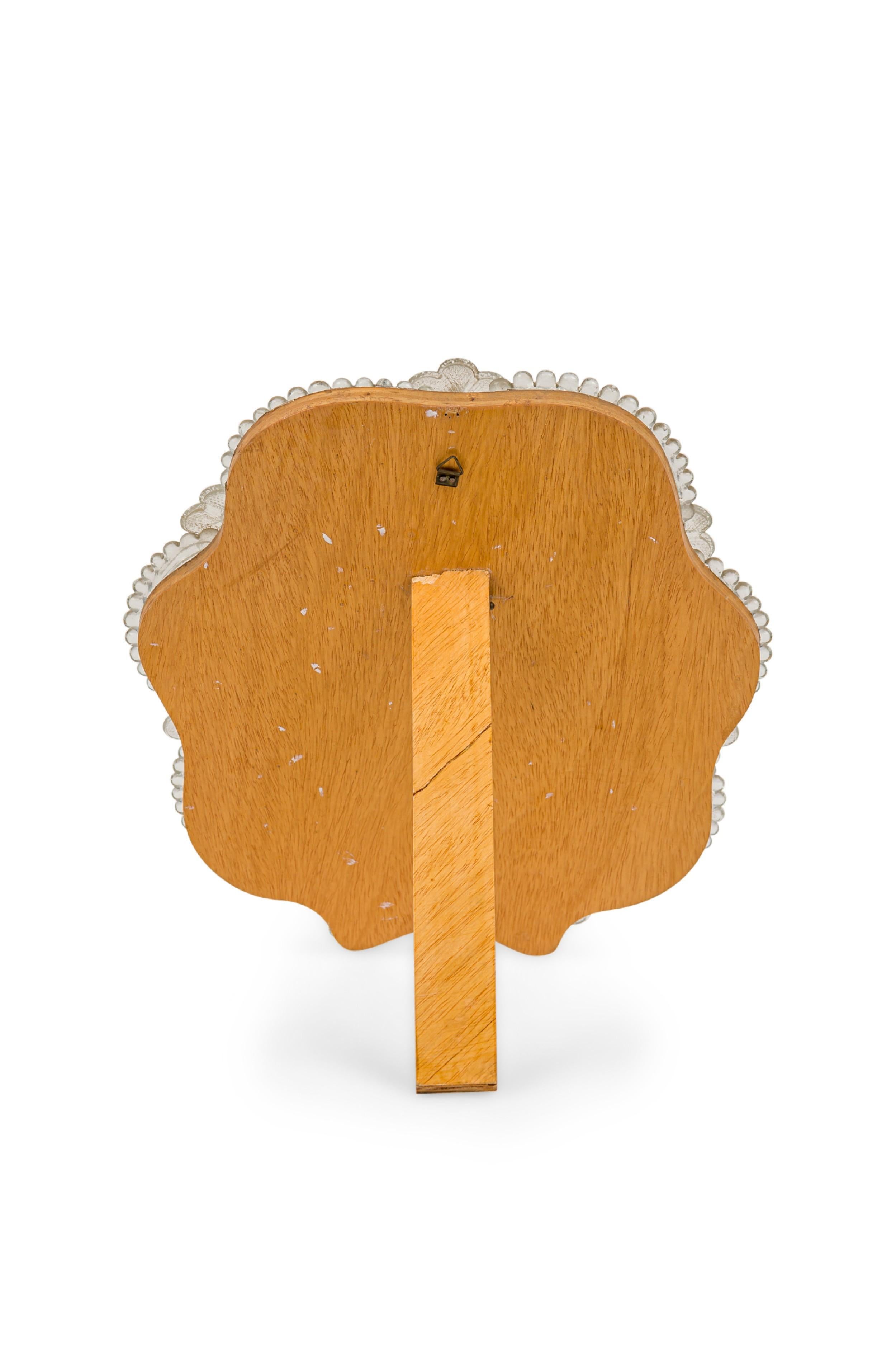 Etched Italian Venetian Glass Easel Vanity Mirror For Sale