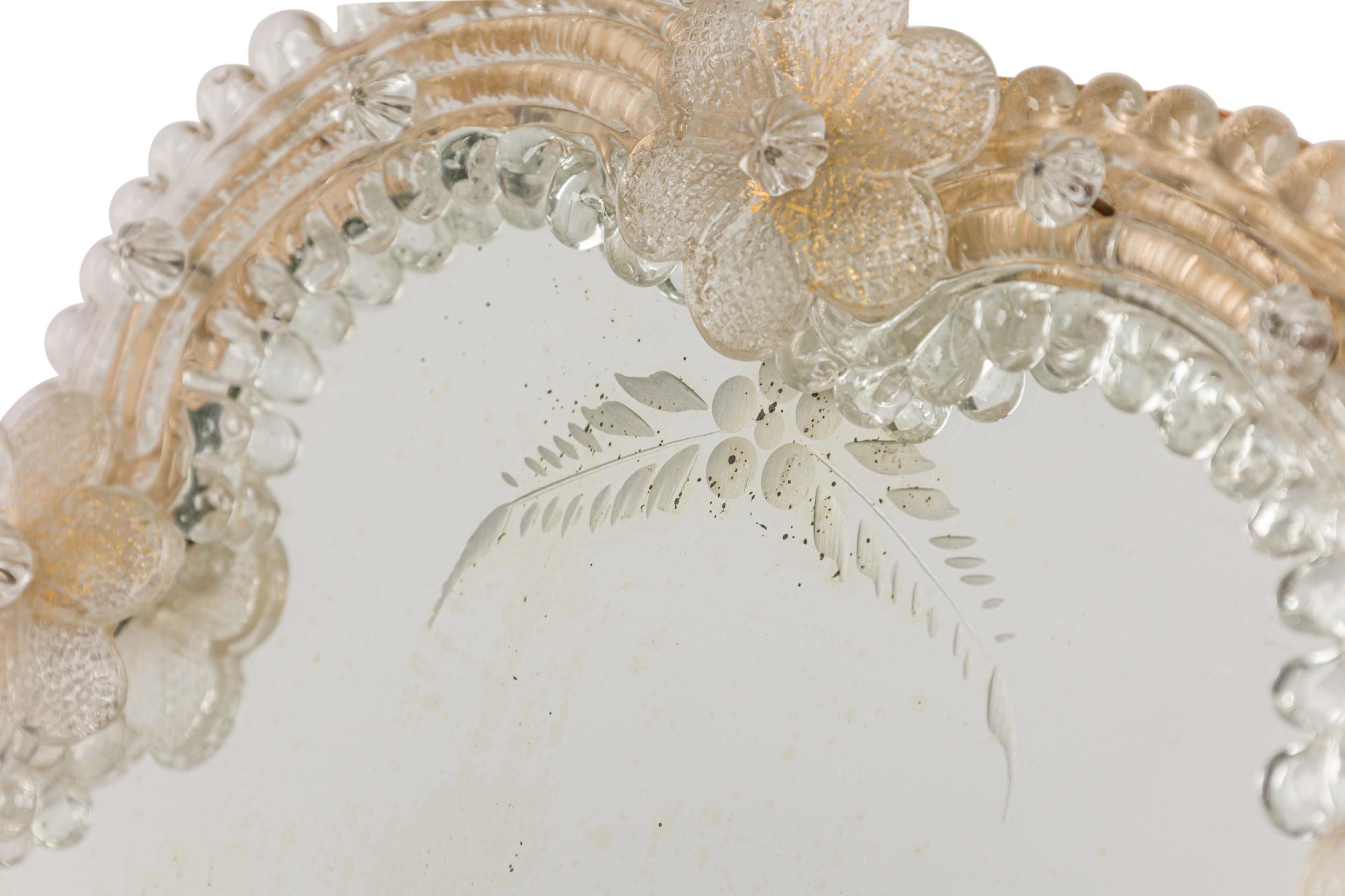 20th Century Italian Venetian Glass Easel Vanity Mirror For Sale