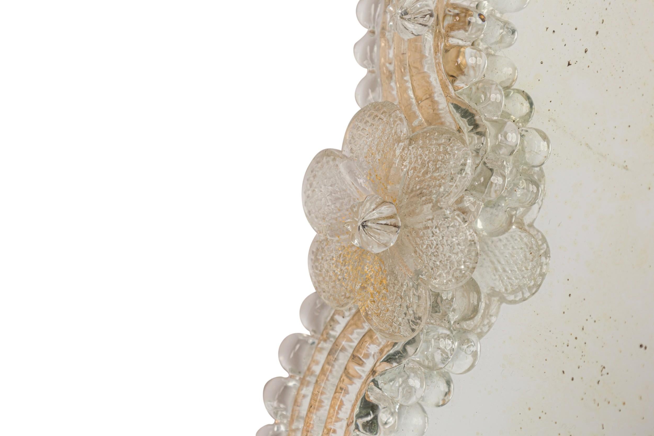 Wood Italian Venetian Glass Easel Vanity Mirror For Sale