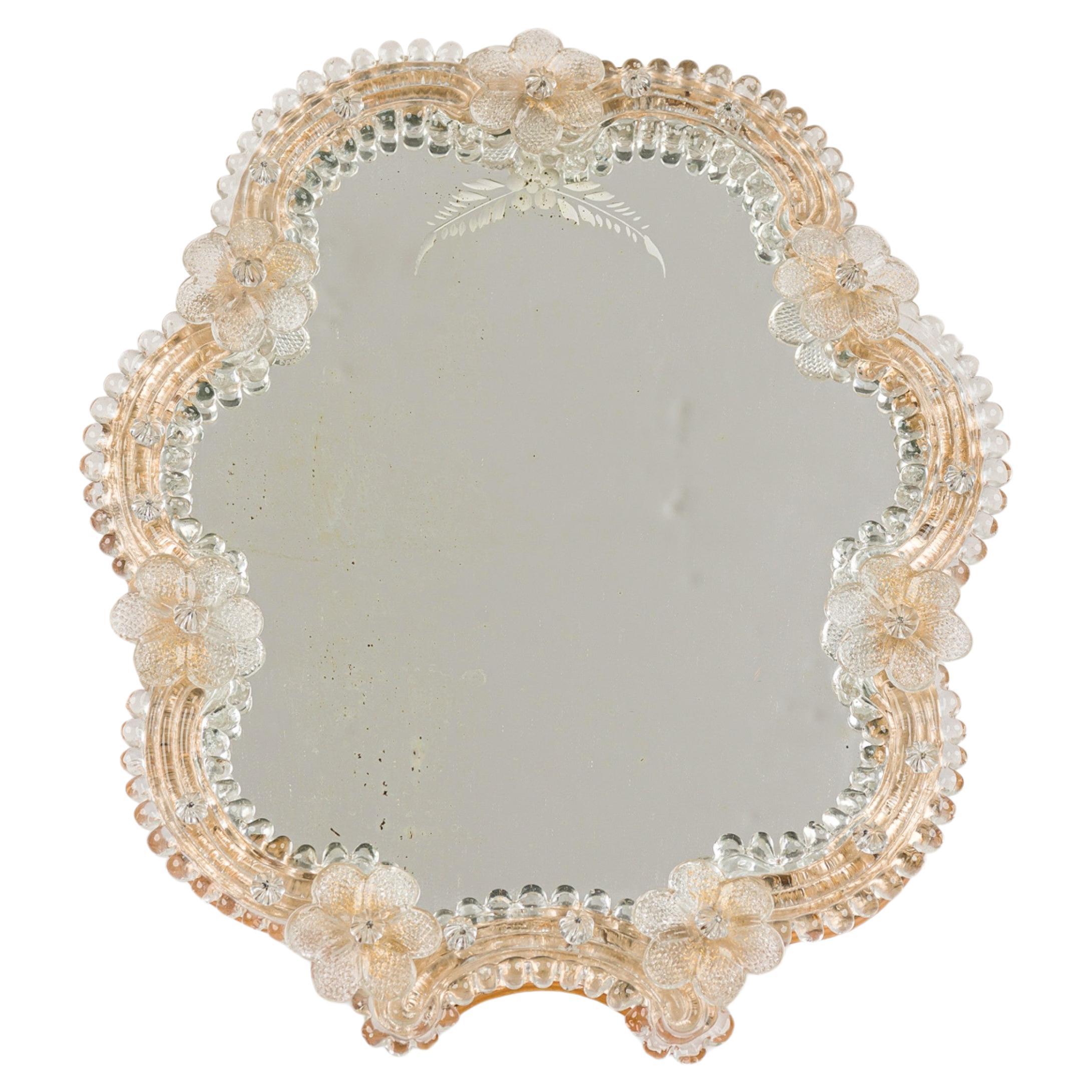 Italian Venetian Glass Easel Vanity Mirror