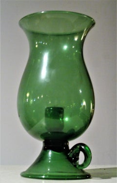 Italian Venetian Glass Hurricane Style Candle Lantern 1960's