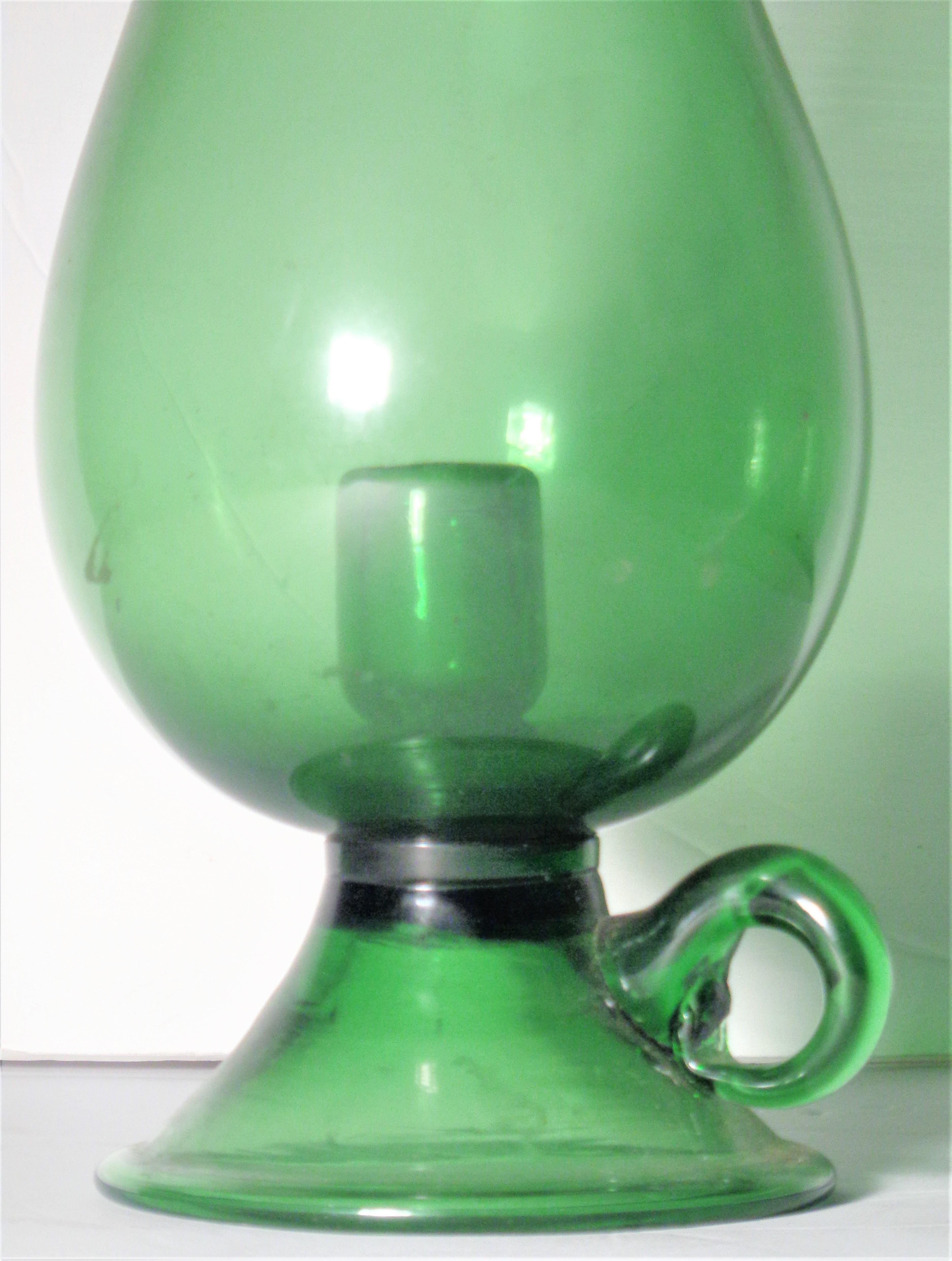 Italian Venetian Glass Hurricane Style Candle Lantern 1960's 4