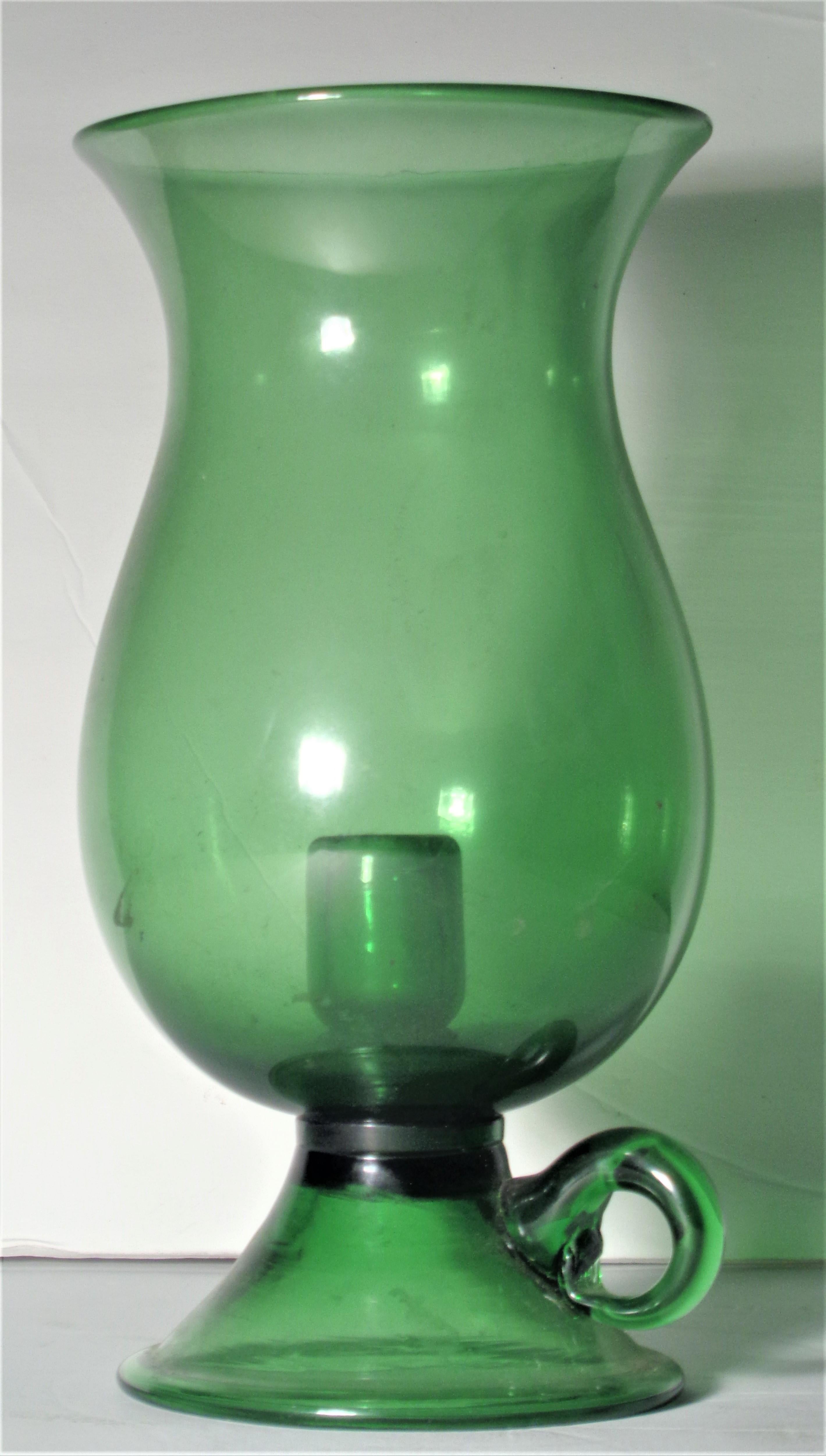Mid-Century Modern Italian Venetian Glass Hurricane Style Candle Lantern 1960's