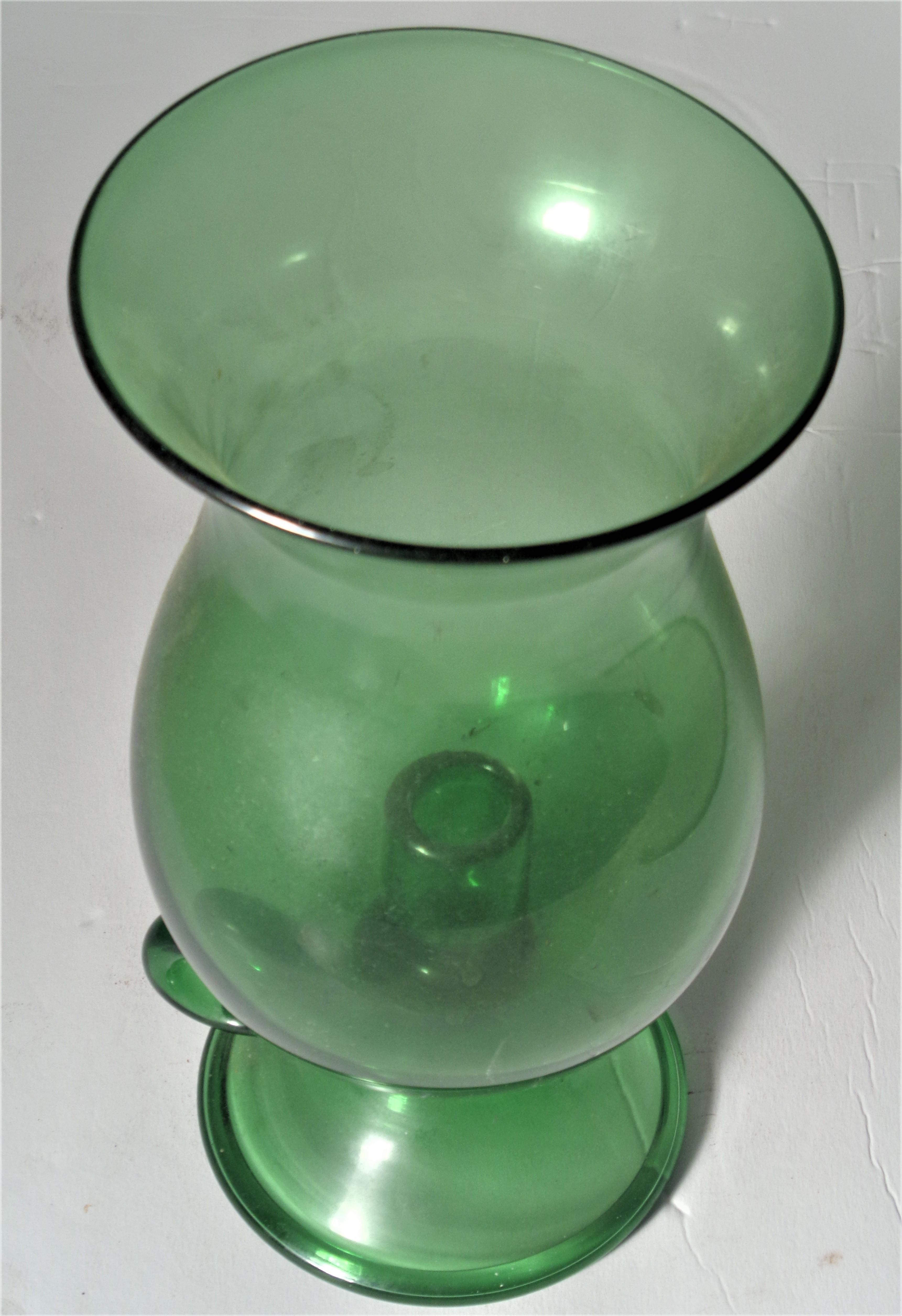 Hand-Crafted Italian Venetian Glass Hurricane Style Candle Lantern 1960's