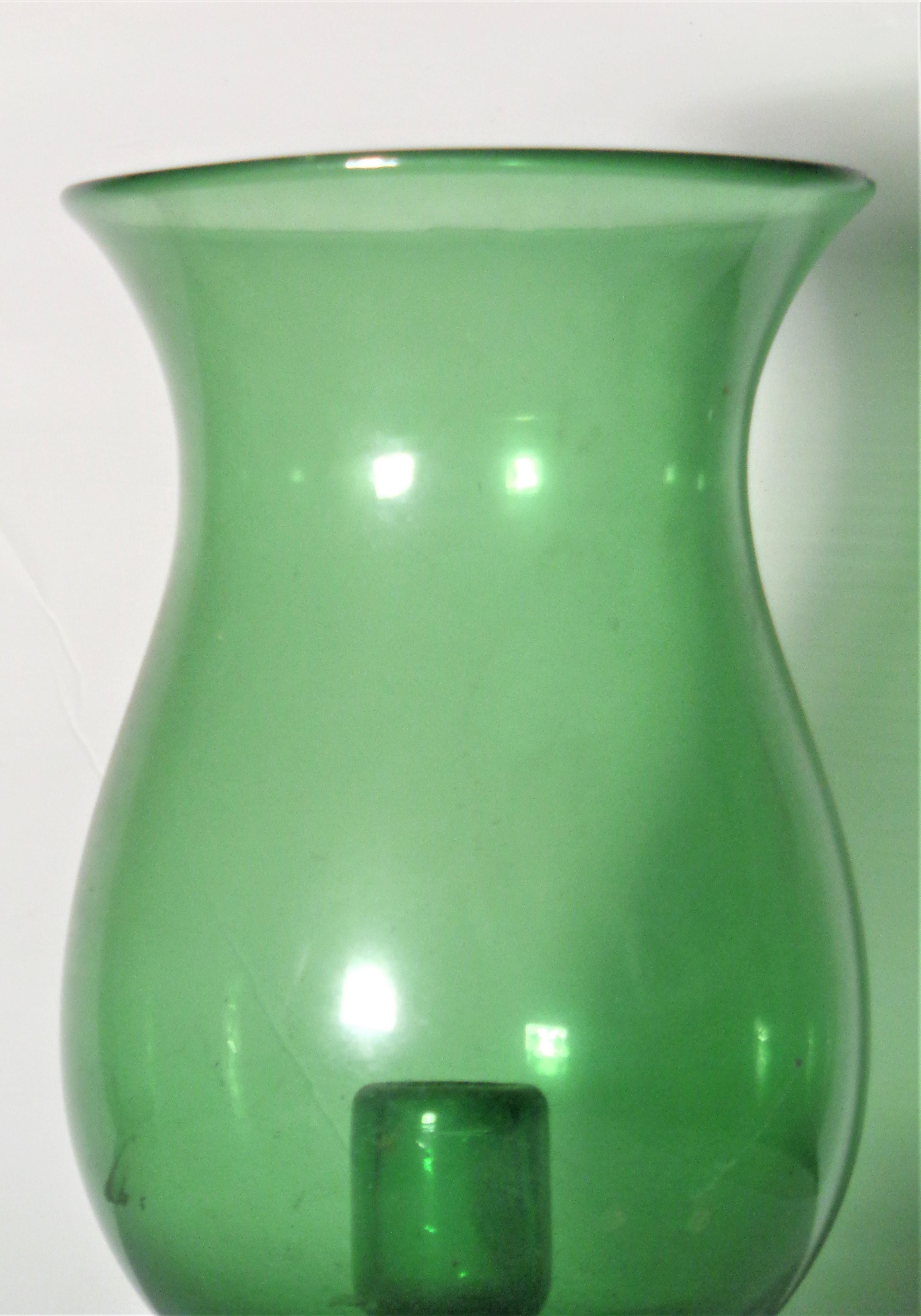 20th Century Italian Venetian Glass Hurricane Style Candle Lantern 1960's