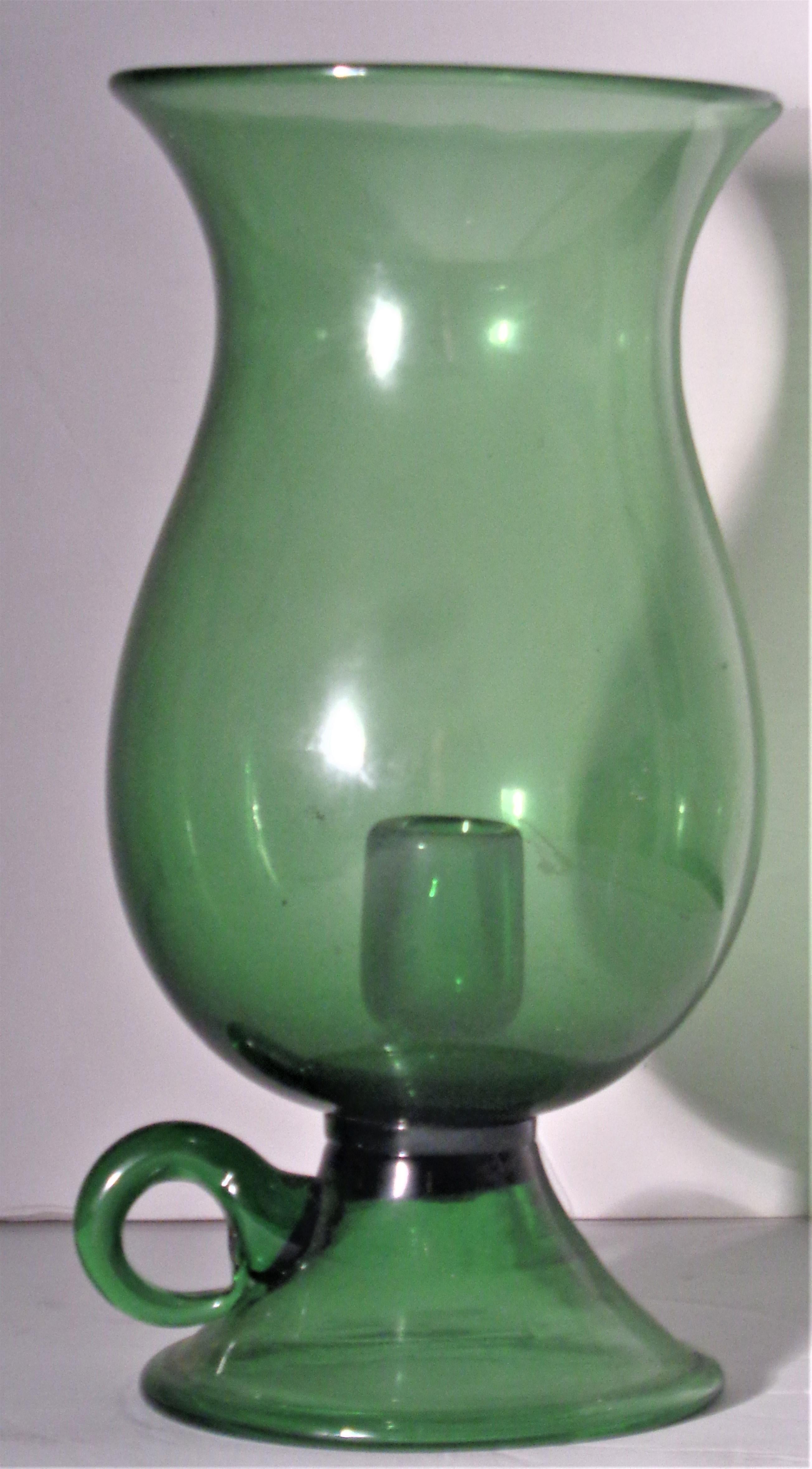 Italian Venetian Glass Hurricane Style Candle Lantern 1960's 1