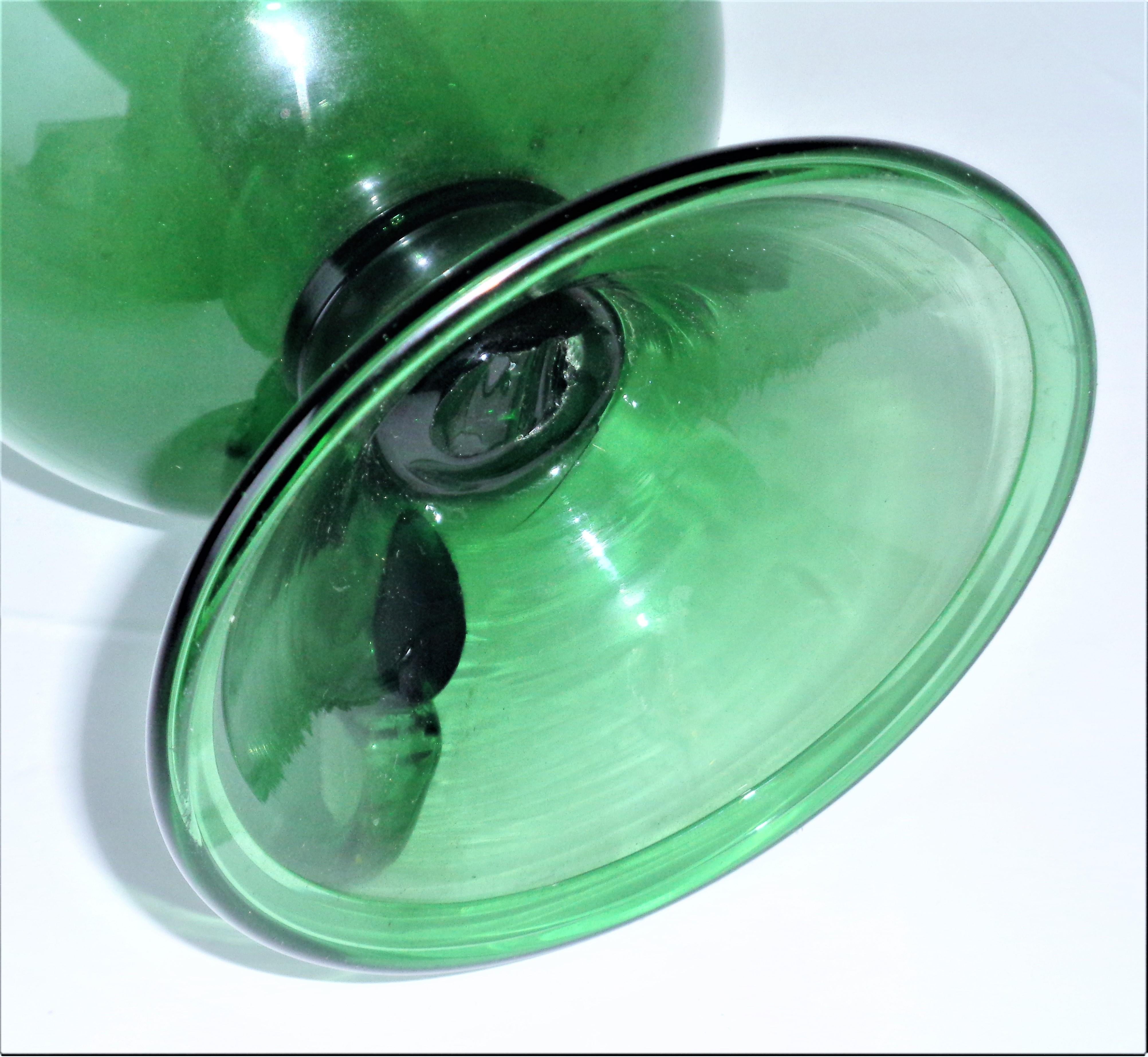 Italian Venetian Glass Hurricane Style Candle Lantern 1960's 3