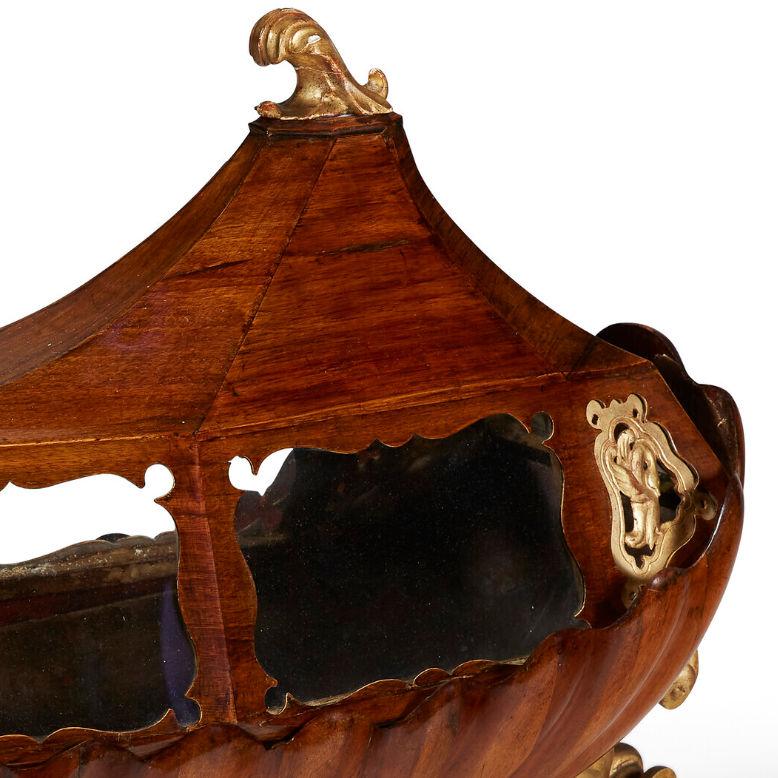 Hand-Carved Italian Venetian Gondola Shaped Ceremonial Casket For Sale