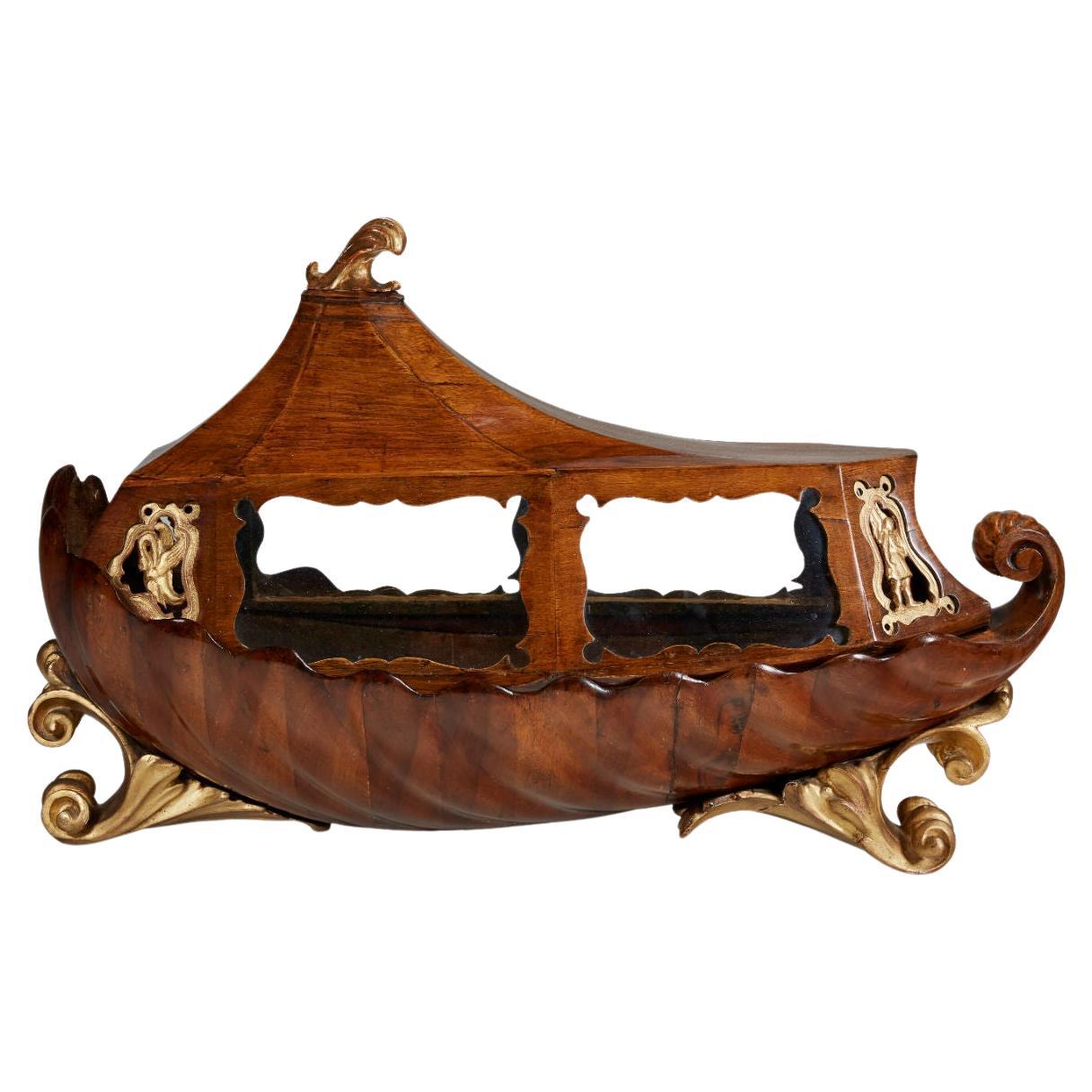 Italian Venetian Gondola Shaped Ceremonial Casket For Sale