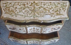 Italian Venetian Hand Painted Hand Carved 3-Drawer Commode or Chest