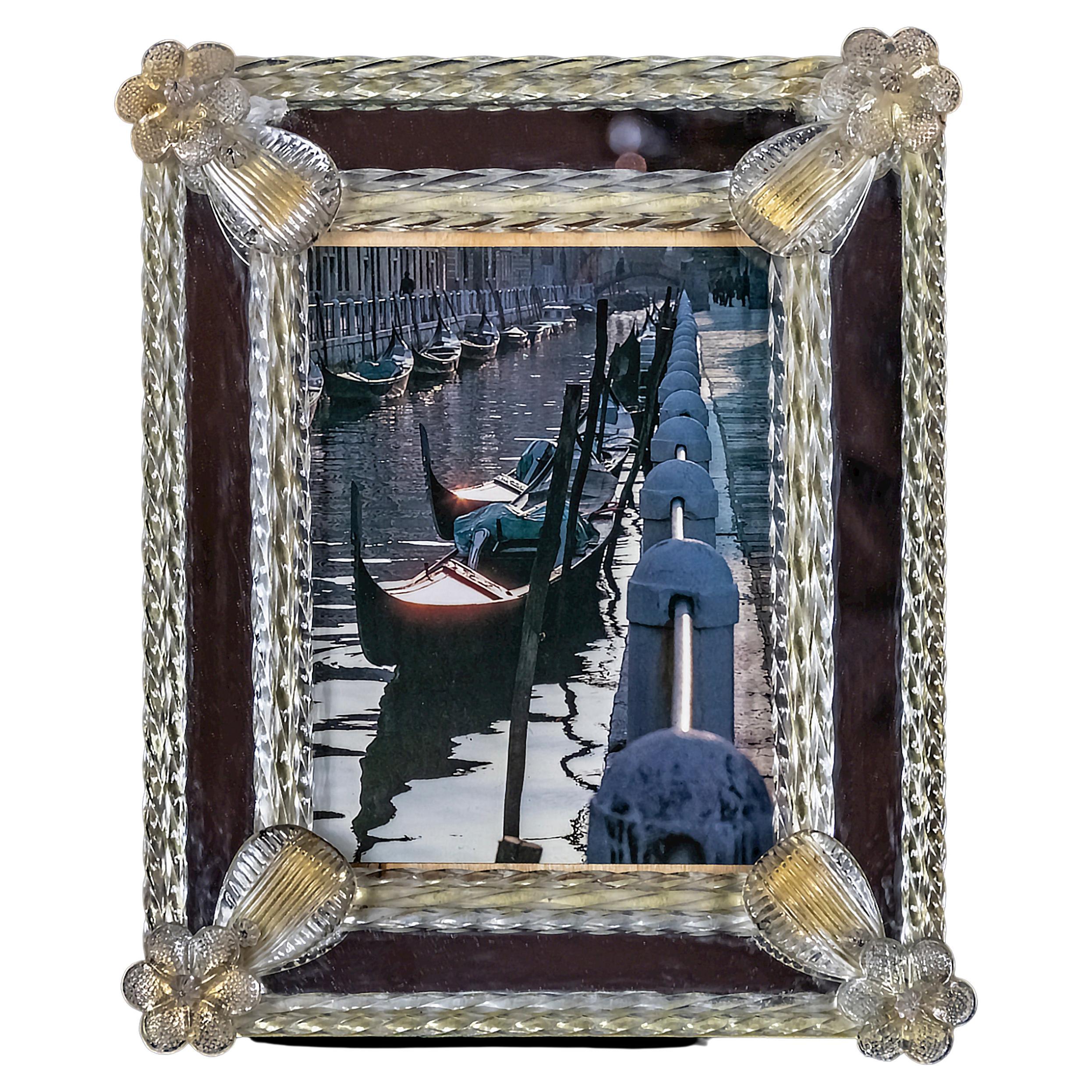 Italian Venetian Handmade Murano Glass Photo Frame