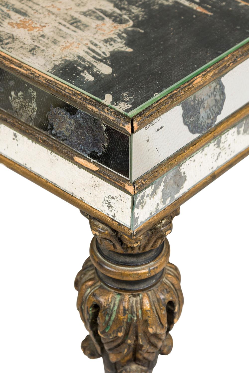 Mesa de centro veneciana italiana de mediados de siglo con espejos siglo XX en venta