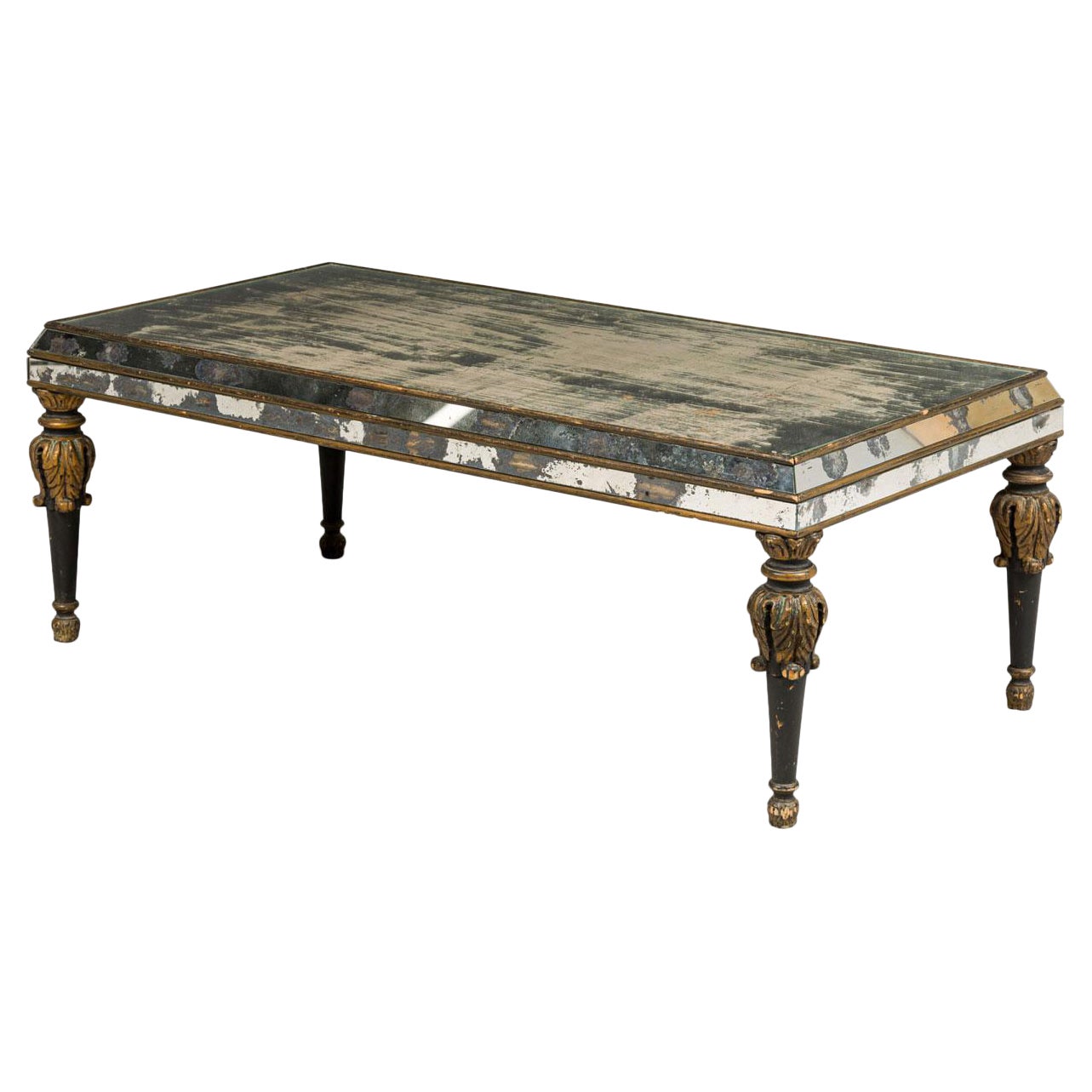 Italian Venetian Mid-Century Mirrored Coffee Table