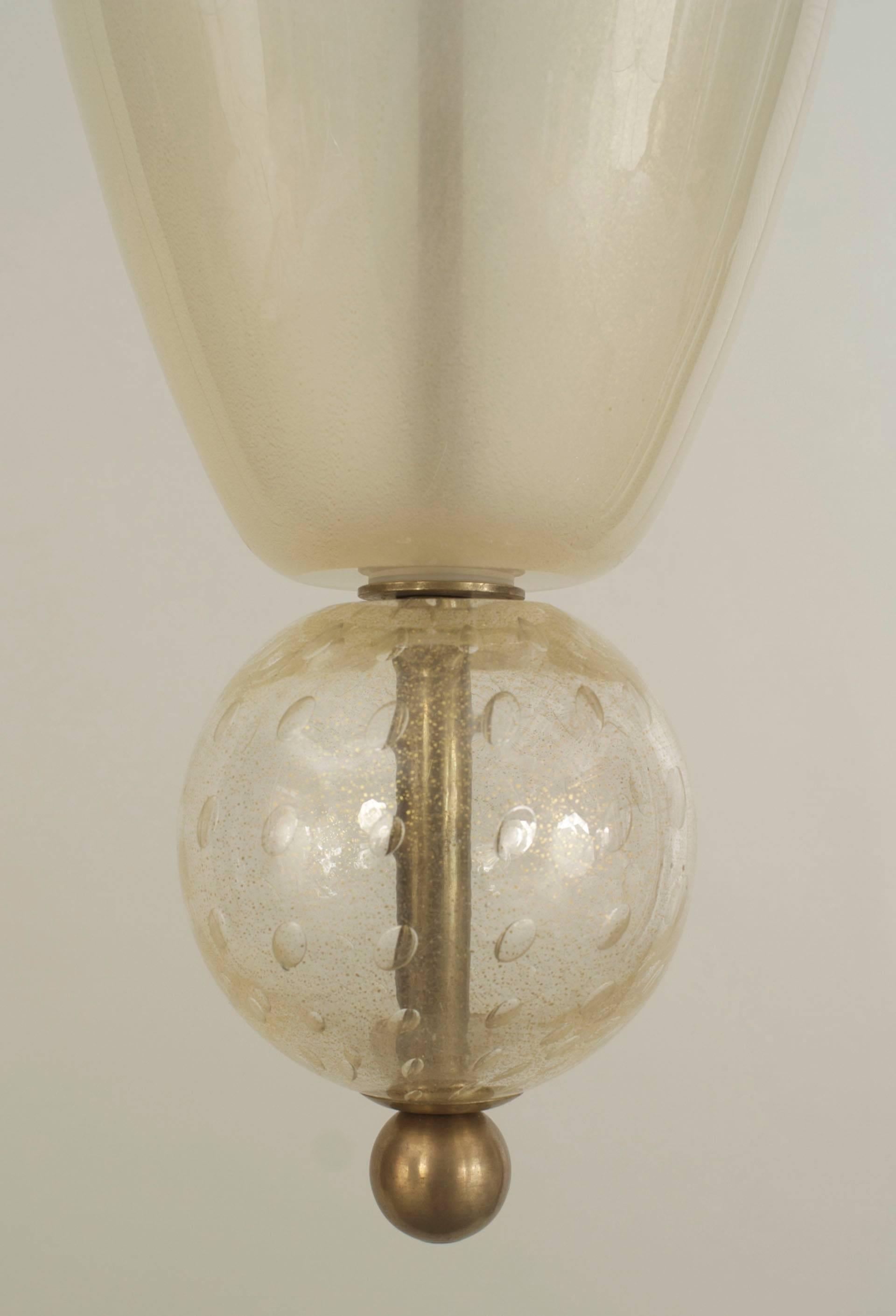 20th Century Italian Venetian Murano Segusso Frosted Glass Lantern
