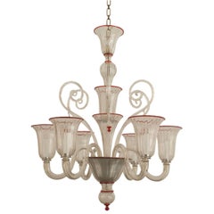 Lampadario italiano in vetro di Murano