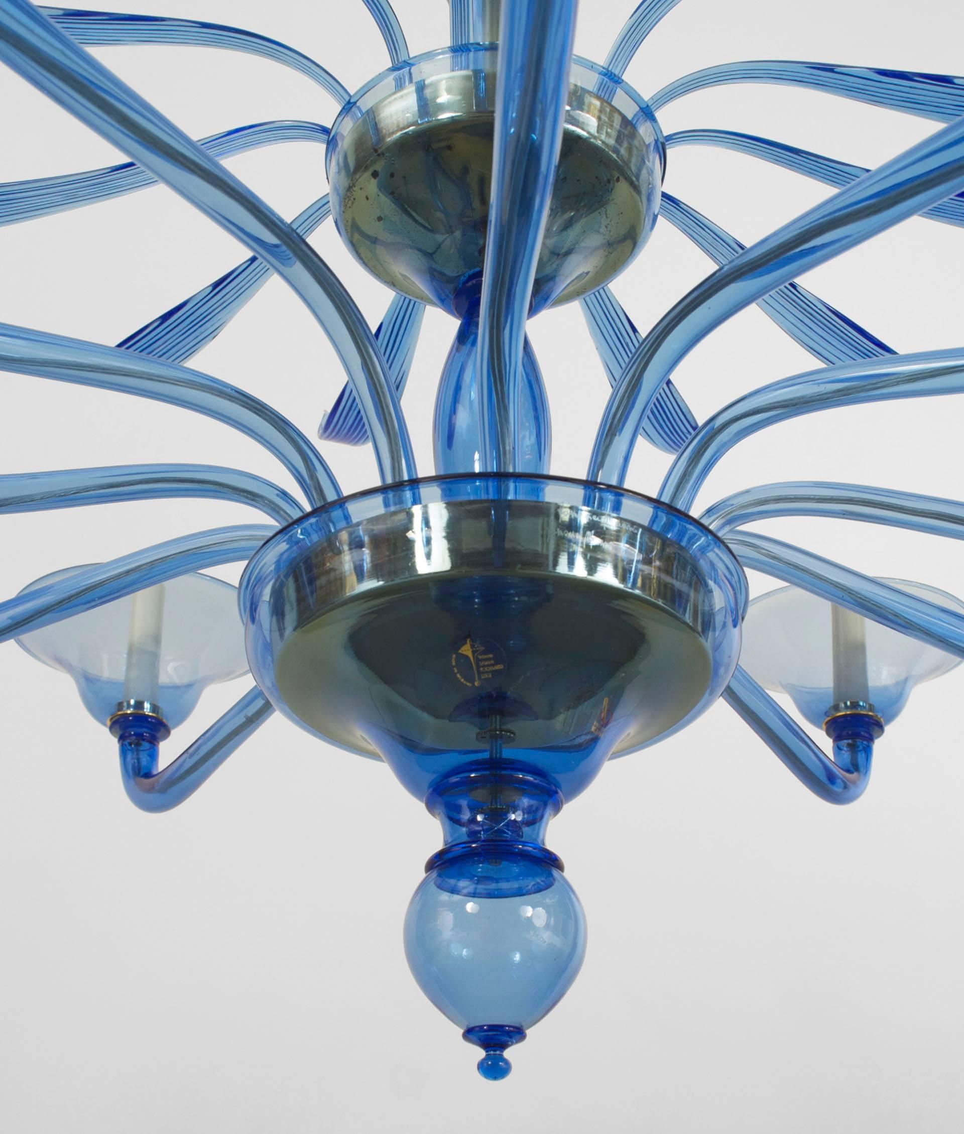 modern blue chandelier