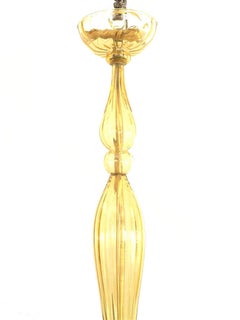 Italian Venetian Style Murano Amber Glass Chandelier
