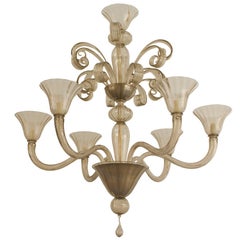 Italian Venetian Murano Smoked Glass Chandelier