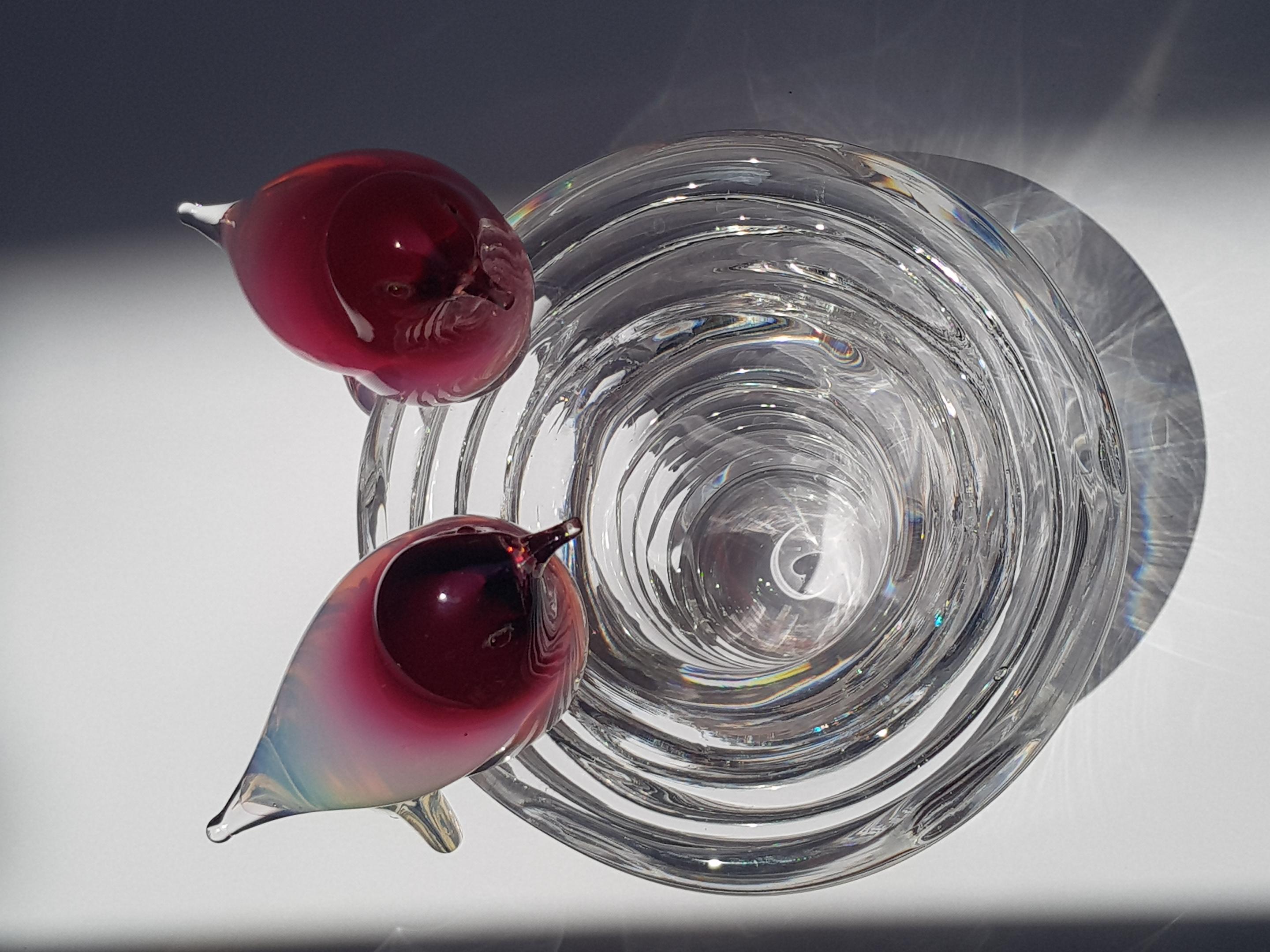 Vase nid d'oiseau en verre d'art vénitien Murano Sculpture en albâtre et cristal en vente 3