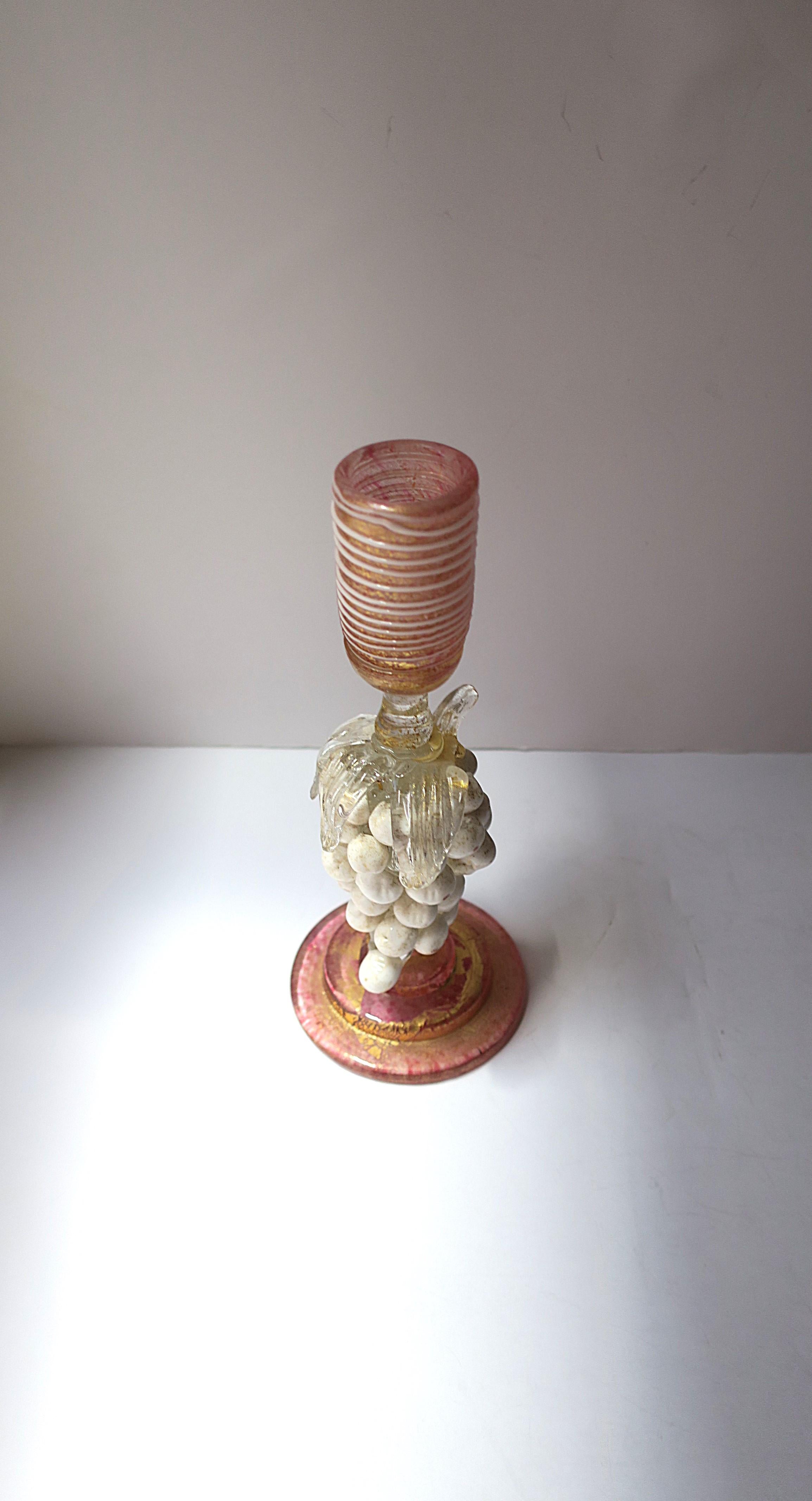 Portacandele in vetro artistico italiano di Murano con uva in vendita 2