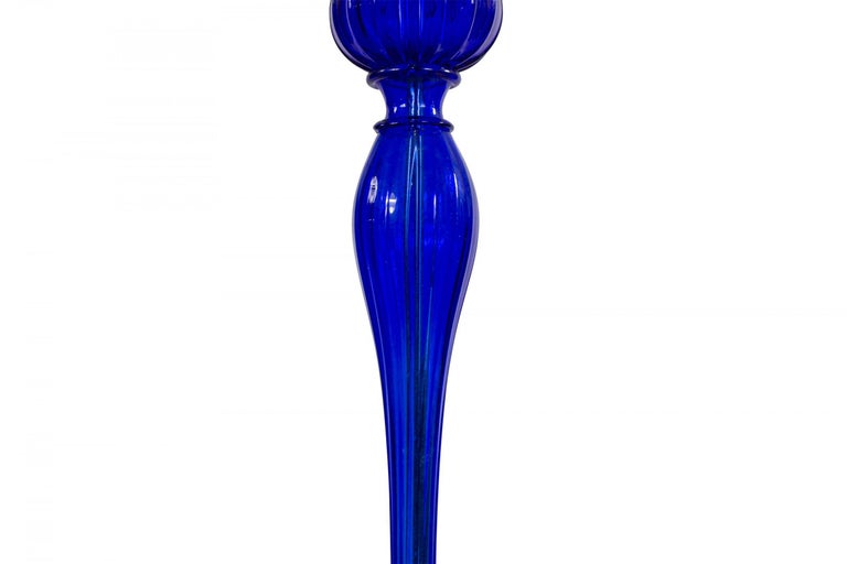 Italian Venetian Murano Blue Glass Chandelier For Sale 2