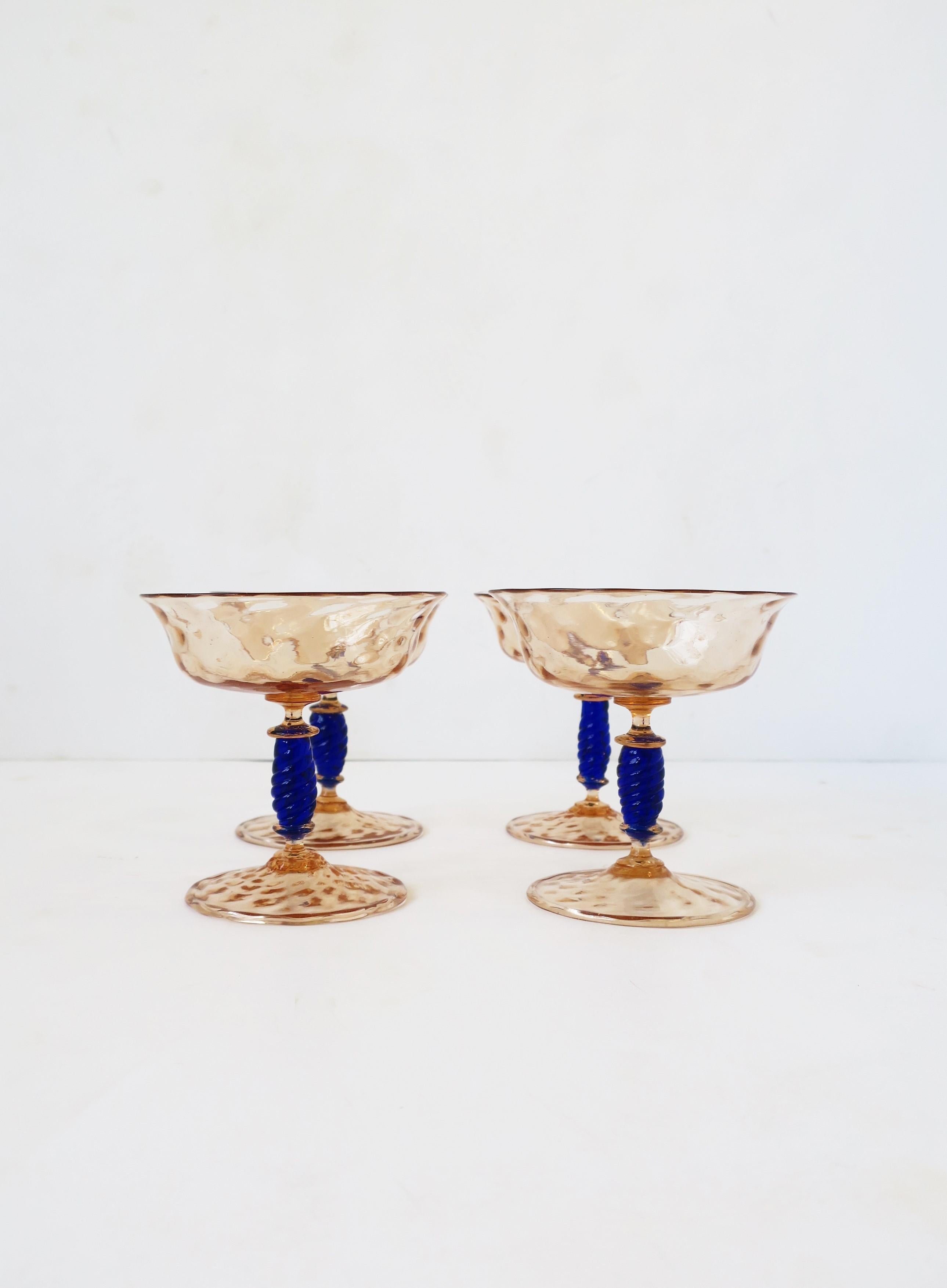 Italian Venetian Murano Champagne Coups Glasses 2
