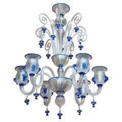 Lampadario italiano in vetro colorato veneziano di Murano