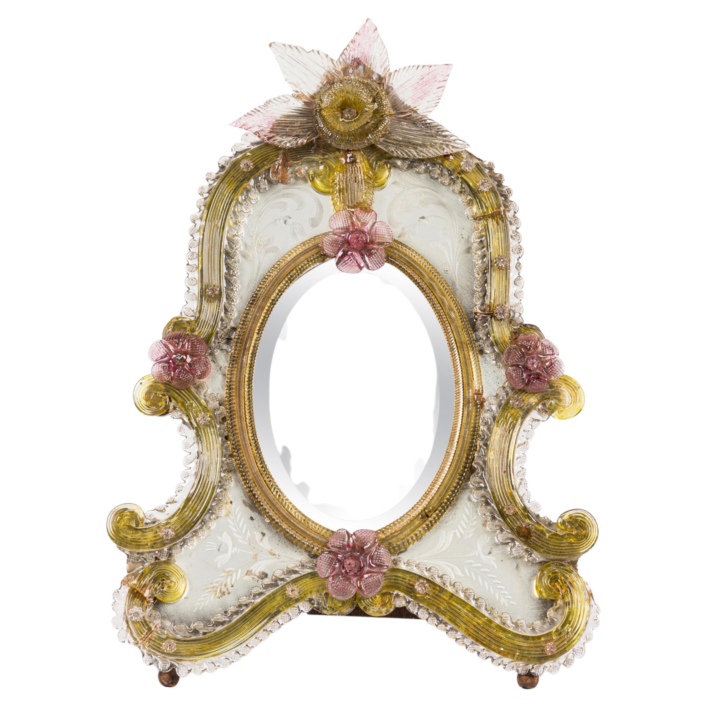 Italian Venetian Murano dressing table mirror