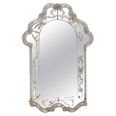Italian Venetian Murano Floral Wall Mirror - 20th Italian Venetian Murano Floral Wall Mirror - 20th