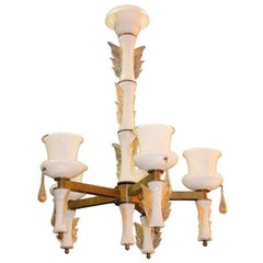 Italian Venetian Murano Glass Chandelier Butterfly, Signed De Majo, 1950s