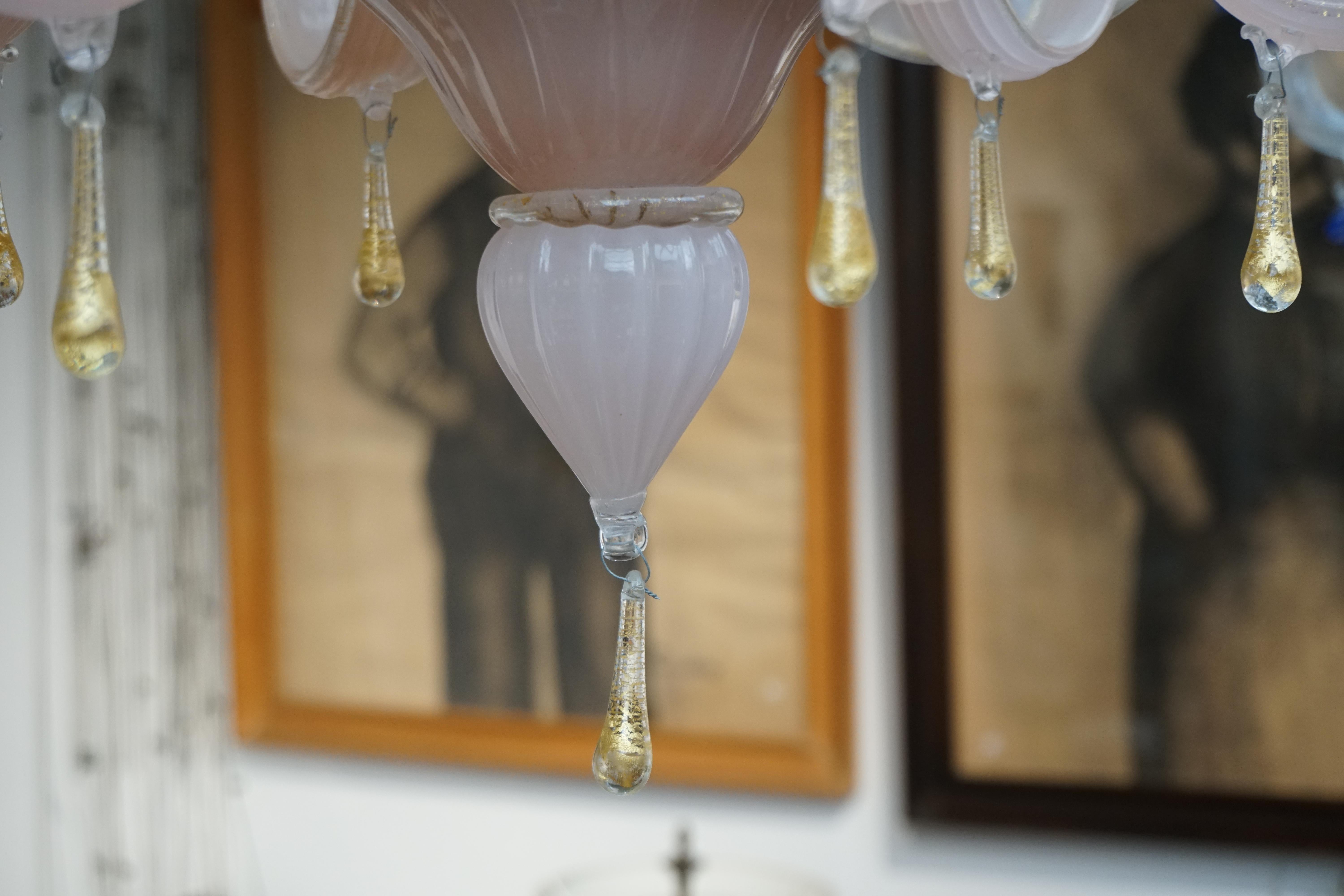 20th Century Italian Venetian Murano Glass Chandelier For Sale