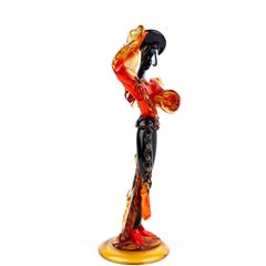 Italian Venetian Murano Glass Flamenco Dancer Sculpture by Franco Toffolo