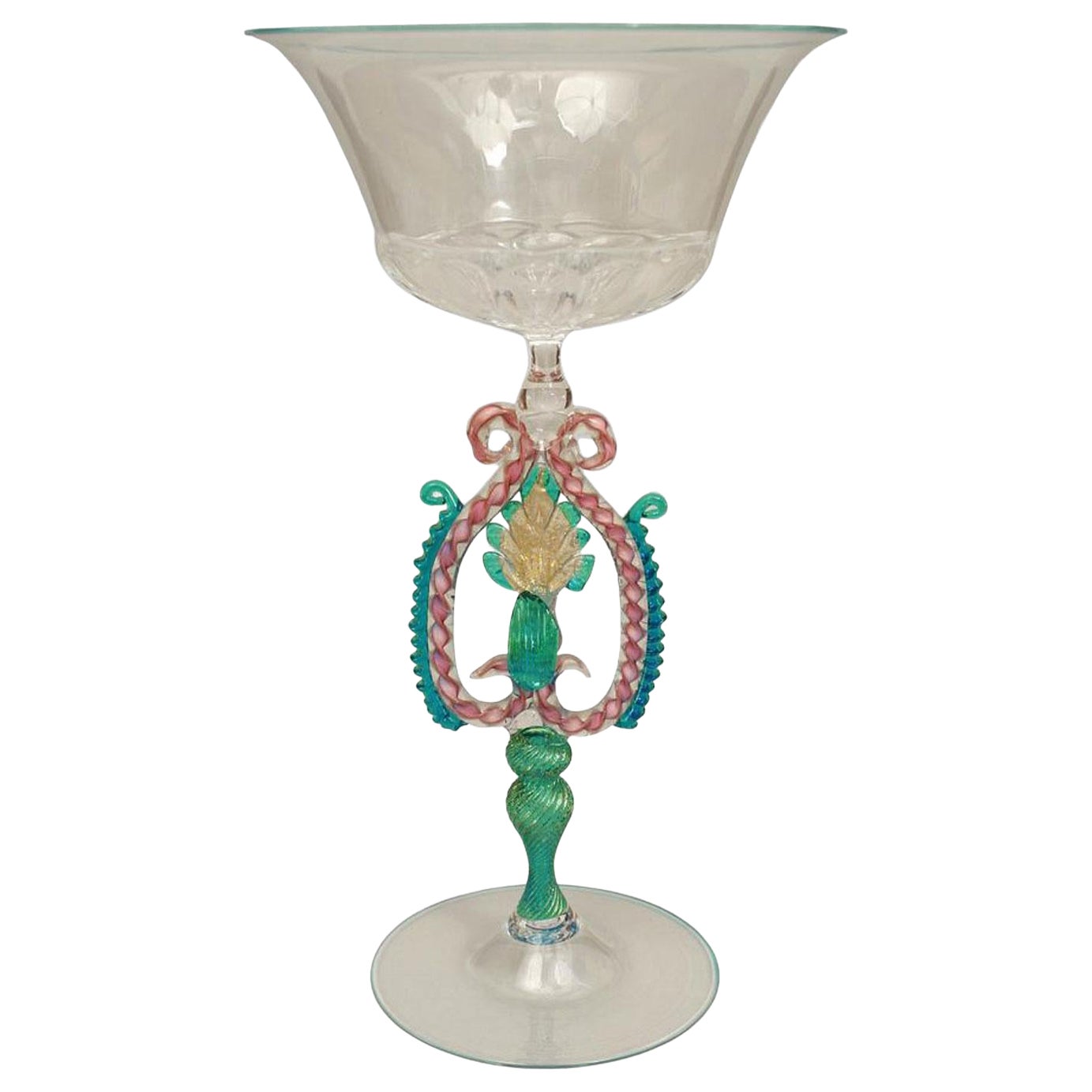 Italian Venetian Murano Glass Goblet