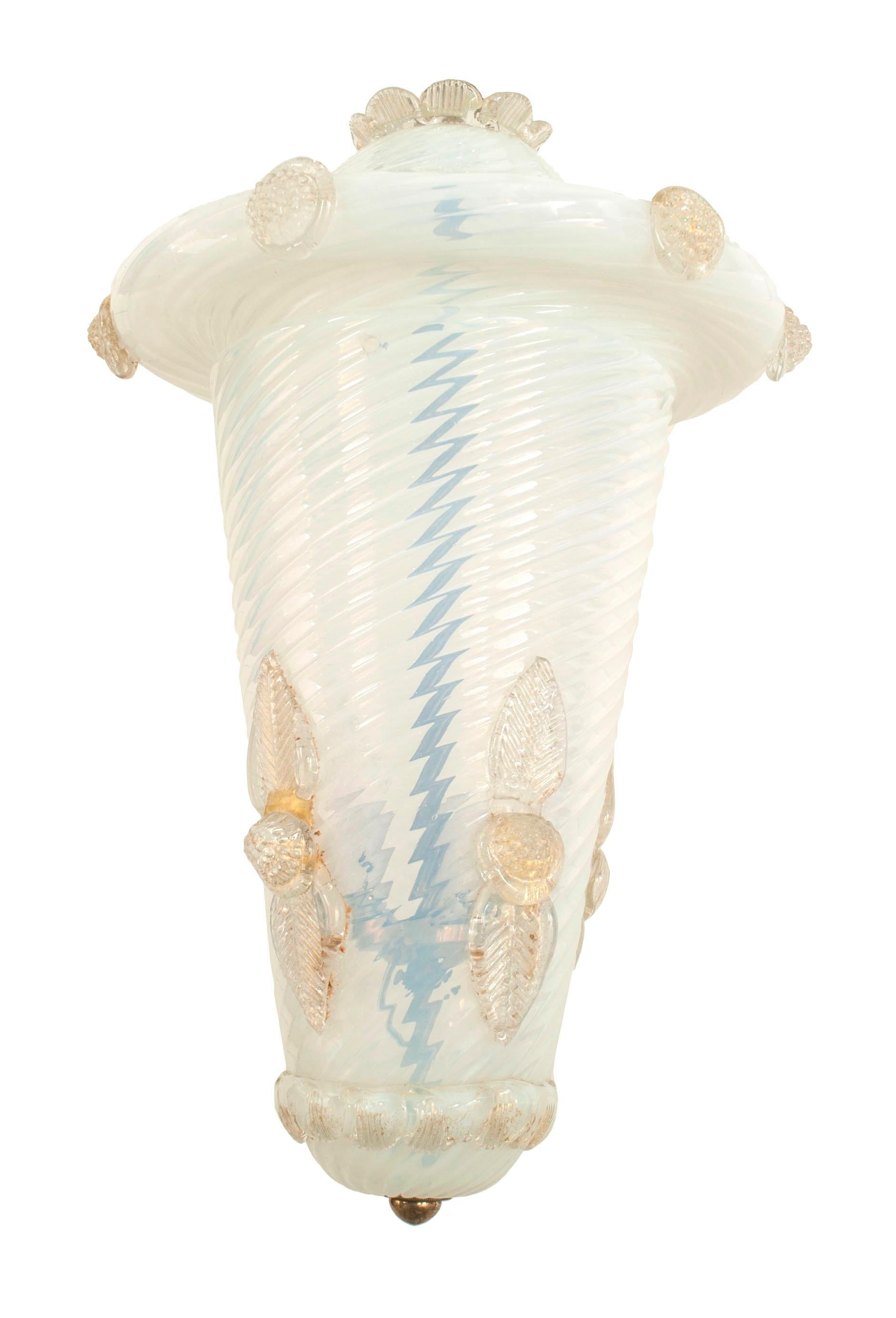 20th Century Italian Venetian Murano Opalescent Glass Lantern