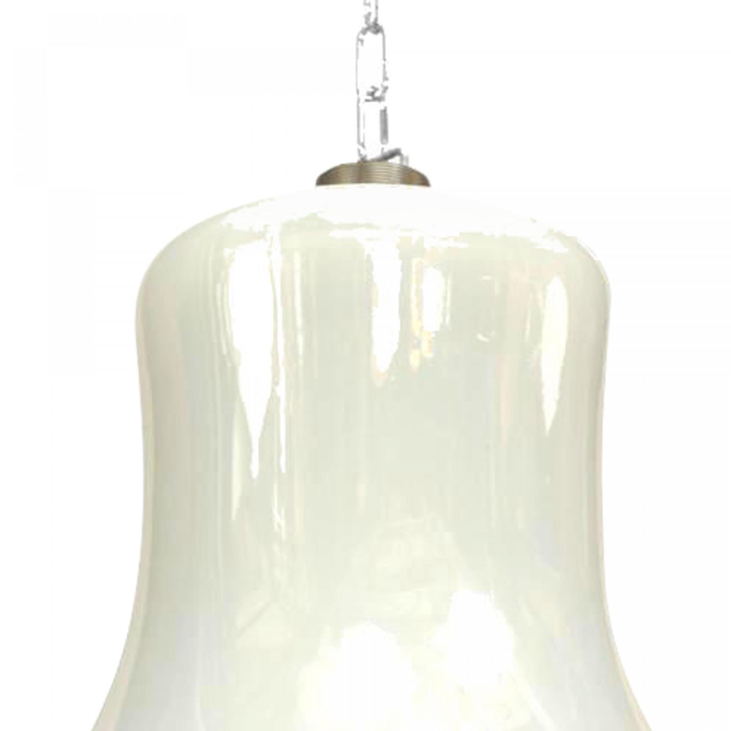 Fait main Lanterne italienne en verre opalescent Murano Vistosi en vente