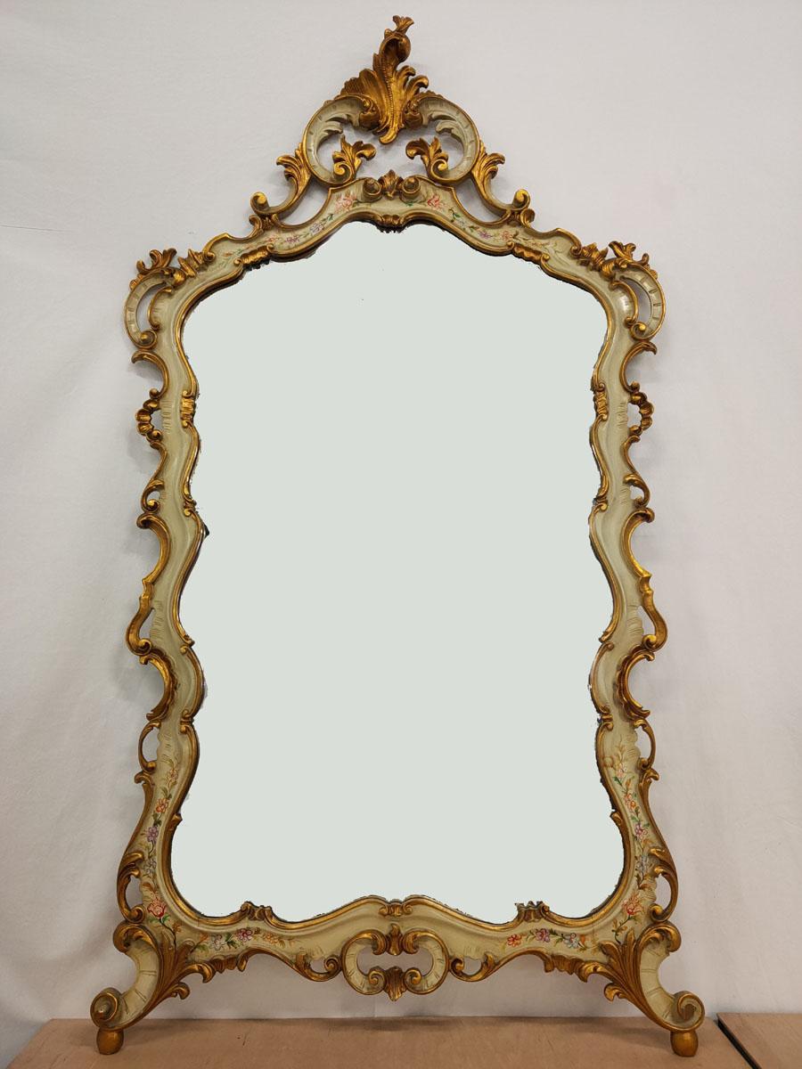 Rococo Revival Italian Venetian Neo-Rococo Mirror, Rarity For Sale