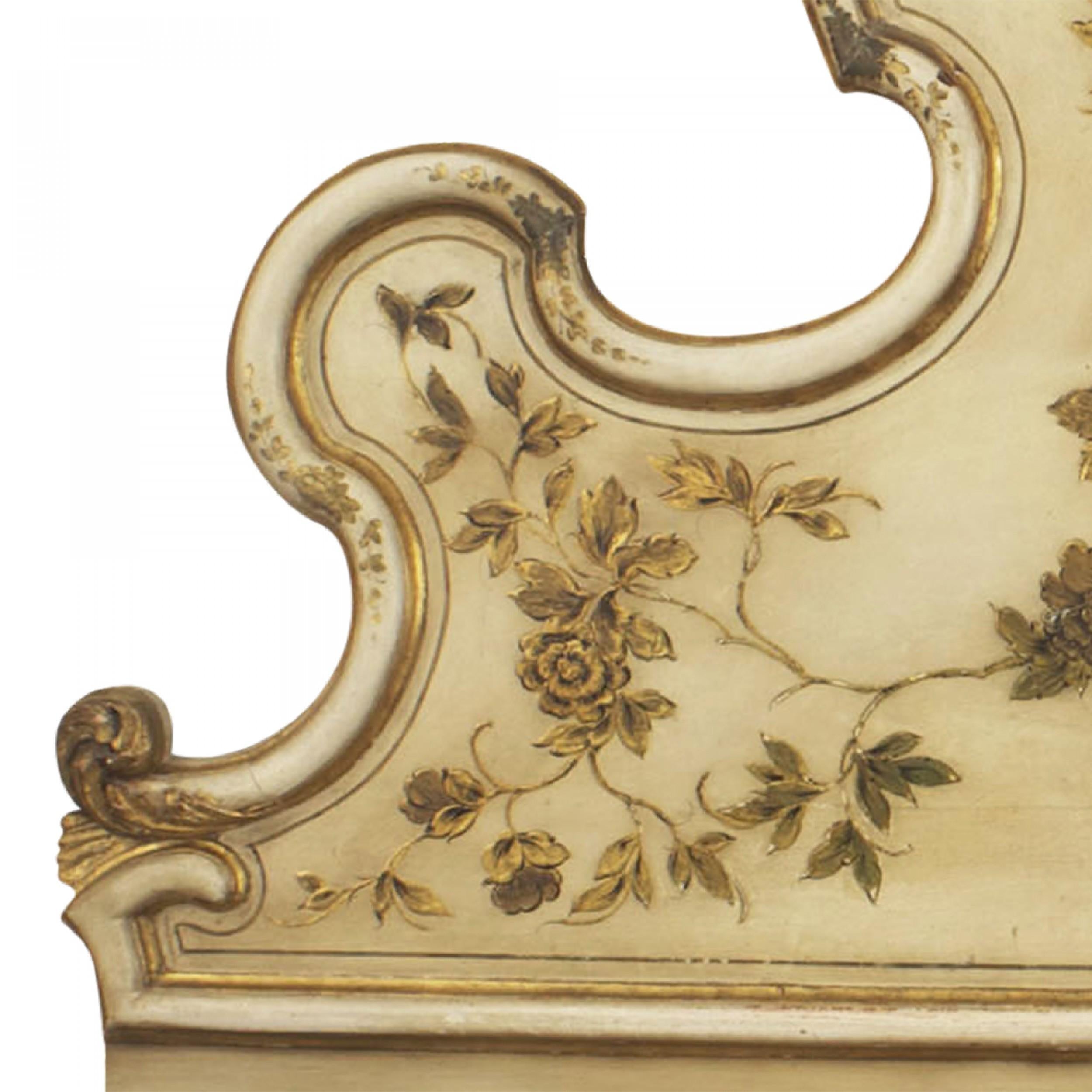 Italian Venetian Painted Gilt King Headboard In Good Condition In Queens, NY