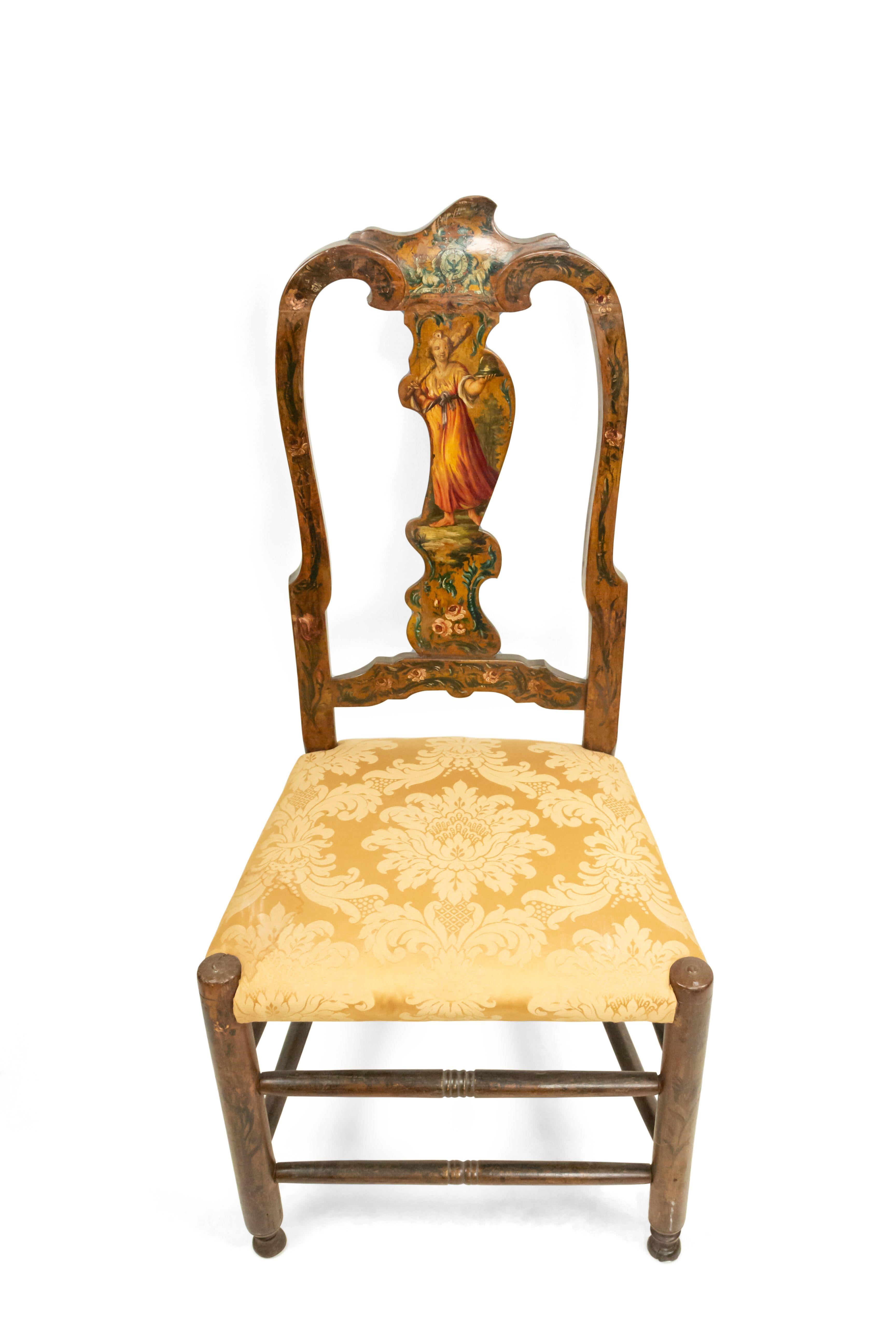 Italian Venetian Painted Side Chairs For Sale 1