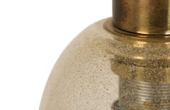 Lanterne italienne « Pulegoso » des années 1940, abat-jour en verre saupoudré d'or, rosace en laiton