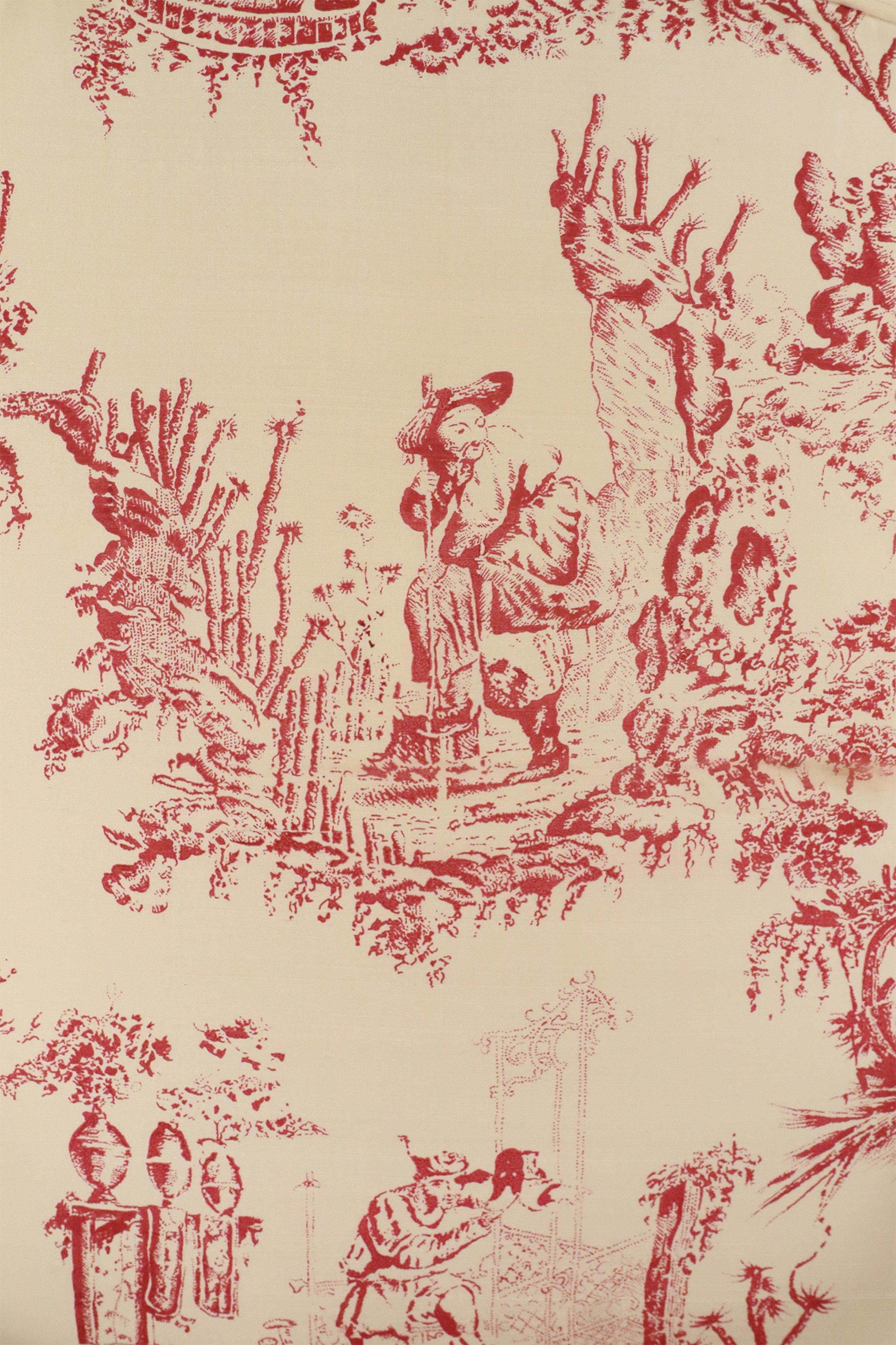 Fauteuils italiens vénitiens tapissés avec cadre rouge et motif toile en vente 1