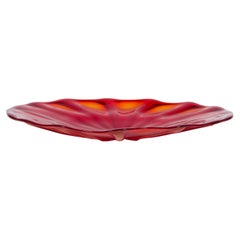 Italian Venetian Red Murano Glass Centerpiece with Submerged Gold, 2000s