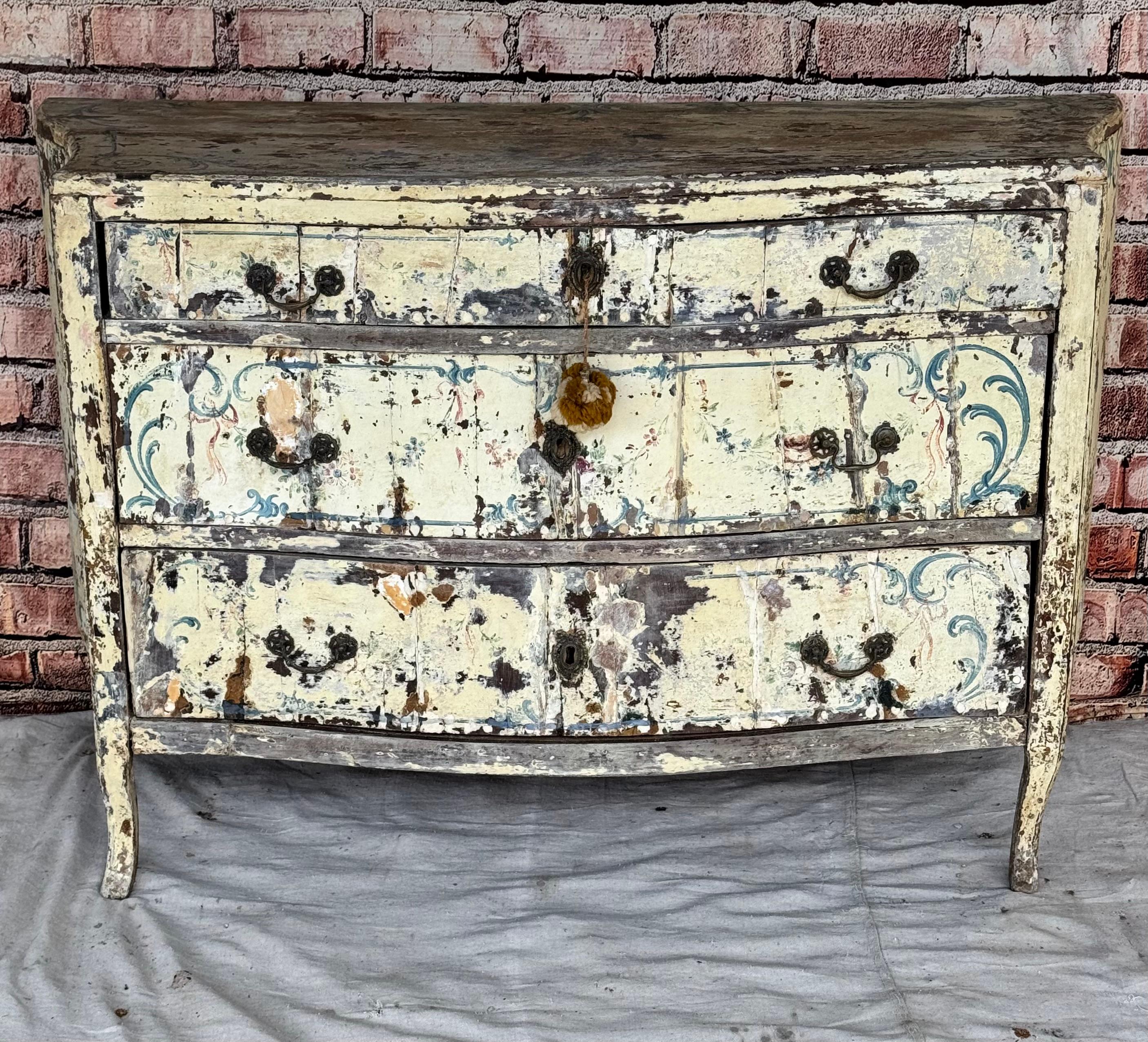 Rococò Cassapanca dipinta in stile rococò veneziano in vendita