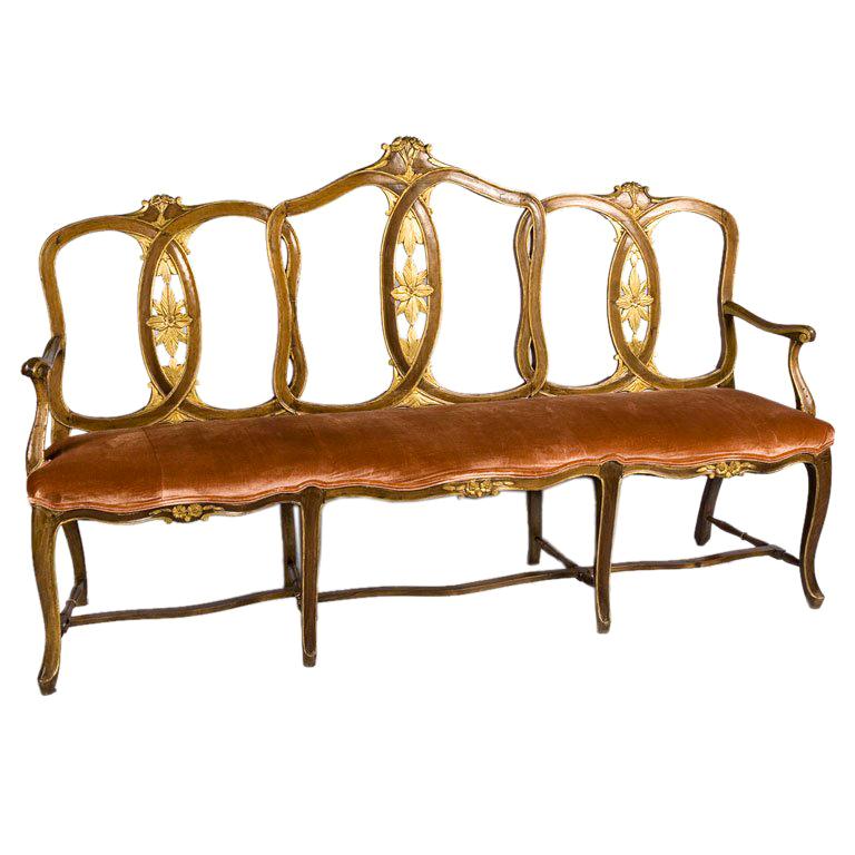 Italian Venetian Rococo Settee For Sale