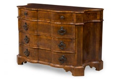 Italian Venetian Serpentine Olivewood & Bronze Mounted 4 Drawer Commode / Chest